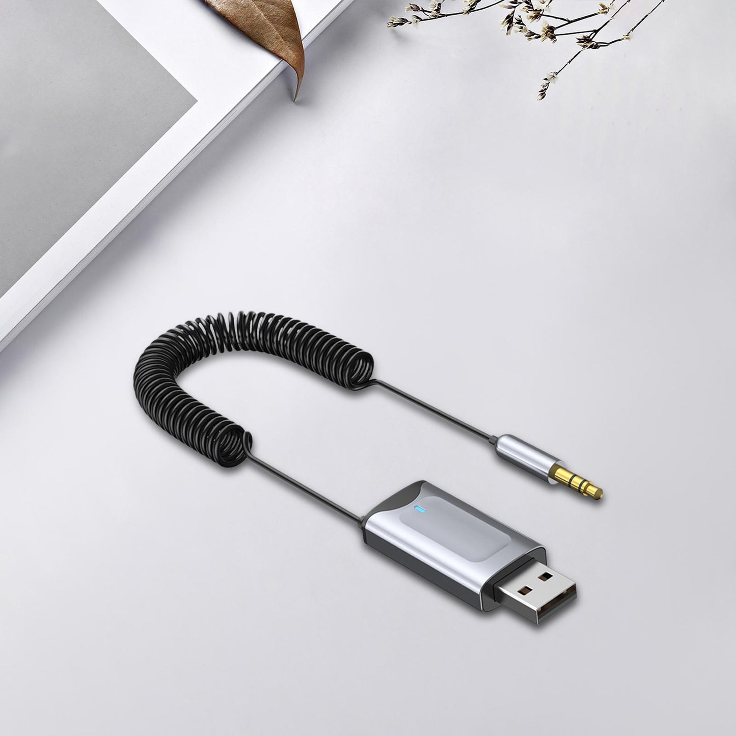 Car USB AUX Receiver Adapter 3.5mm Audio Stereo Receiver for Car Headphones