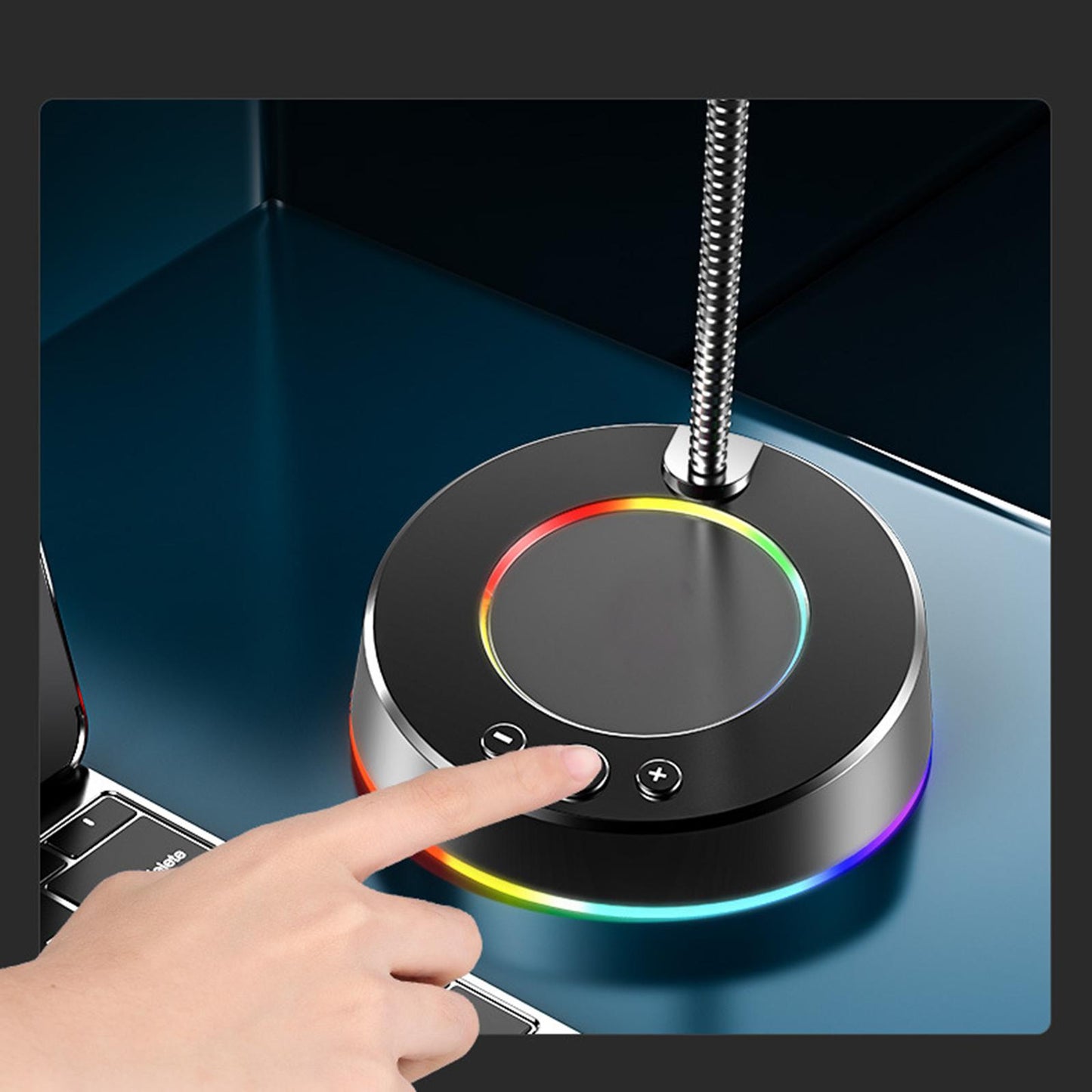 USB Computer Microphone 360 Gooseneck Design for Meetings Desktop PC Youtube Without light