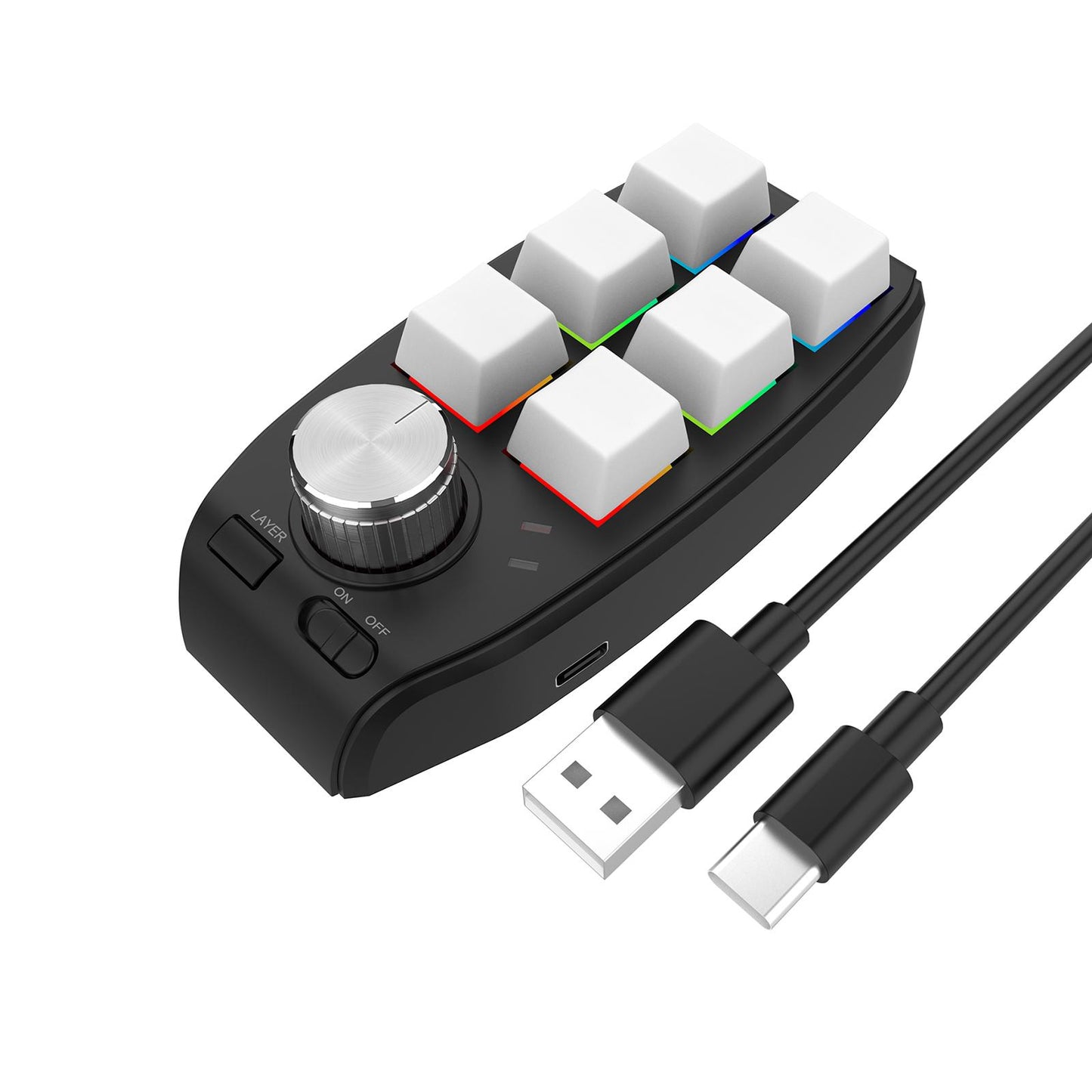 Keyboard Durable Programmables Keys Wired RGB for Audio Drawing Programming White