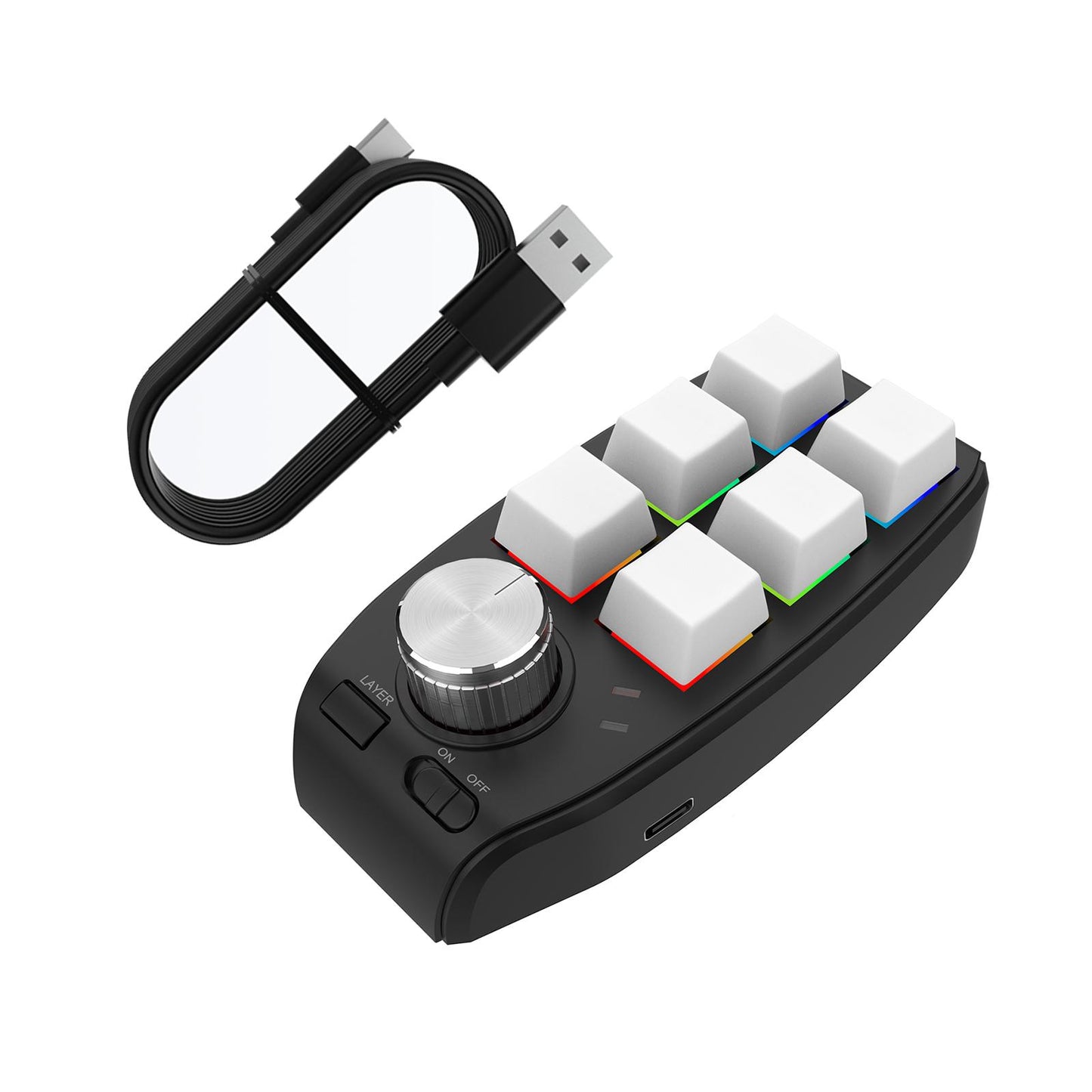 Keyboard Durable Programmables Keys Wired RGB for Audio Drawing Programming White