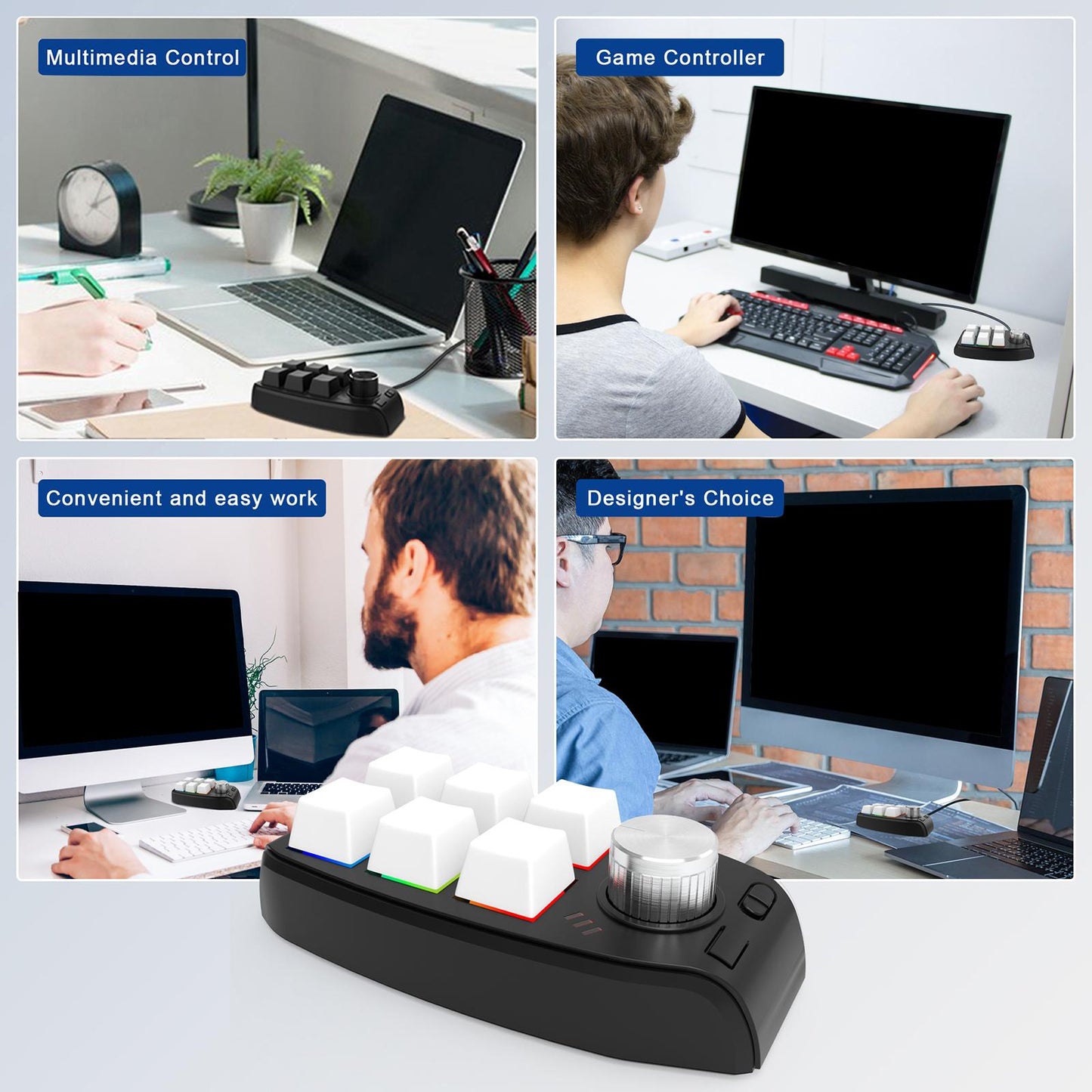 Keyboard Durable Programmables Keys Wired RGB for Audio Drawing Programming White