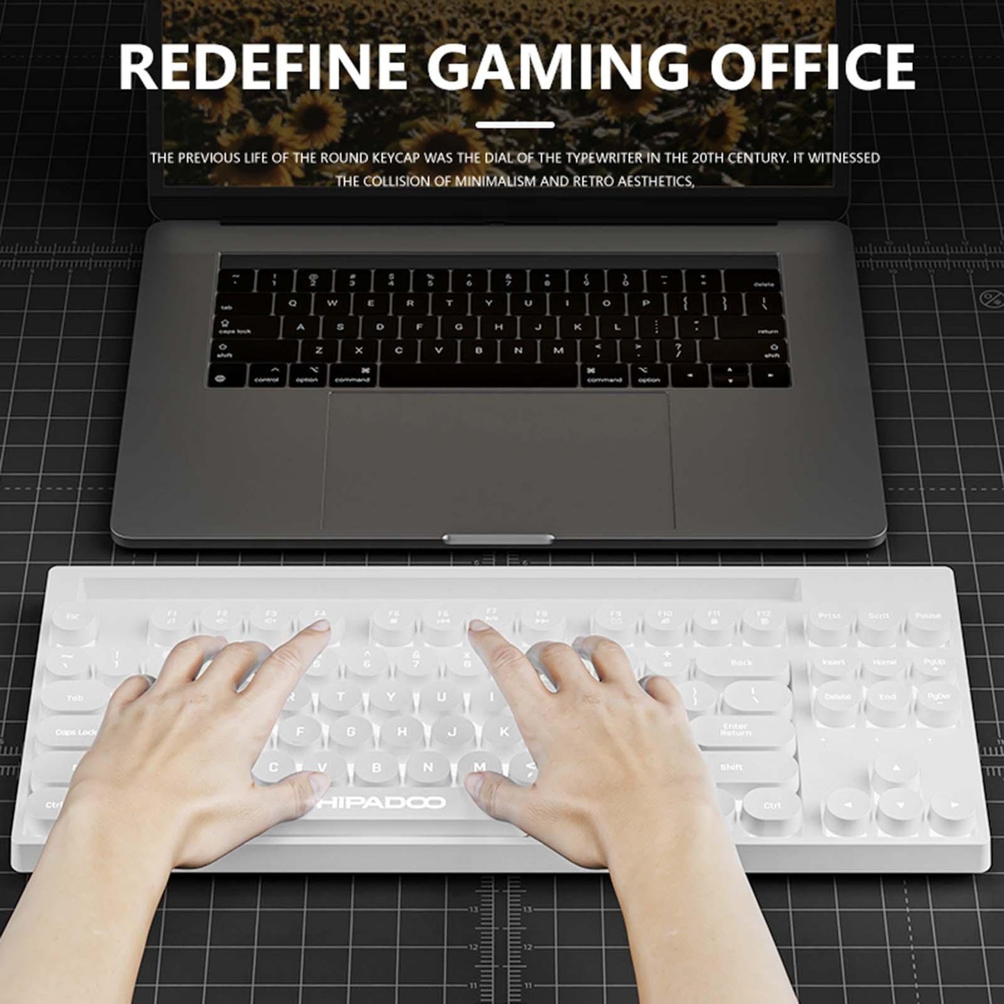 Mechanical Gaming Keyboard Rainbow Backlit for Gamer Office Worker Desktop White