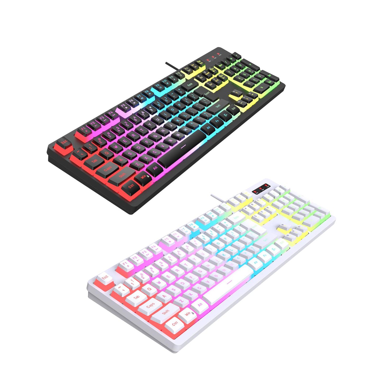 Mechanical Gaming Keyboard Quick Response LED Backlit for Desktop Computer Black