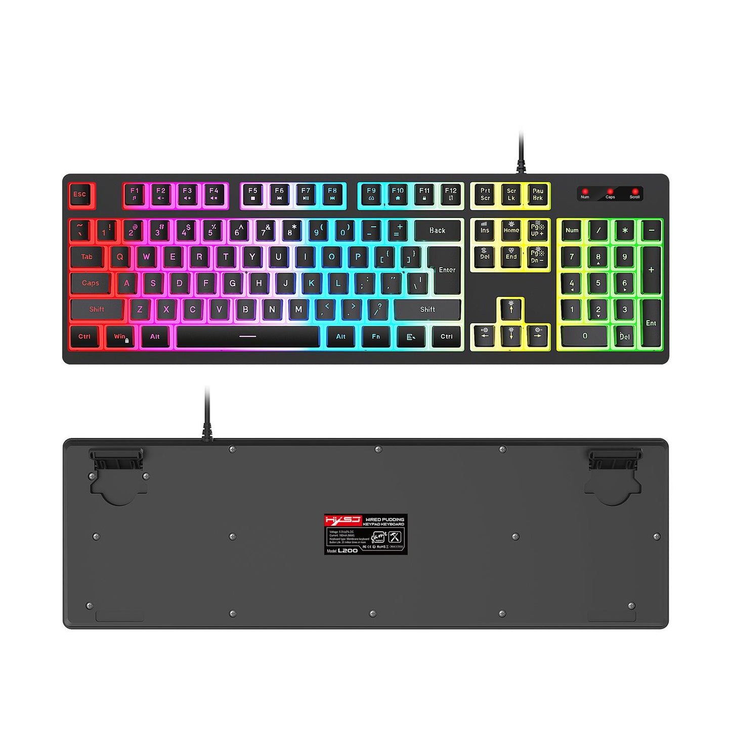 Mechanical Gaming Keyboard Quick Response LED Backlit for Desktop Computer Black
