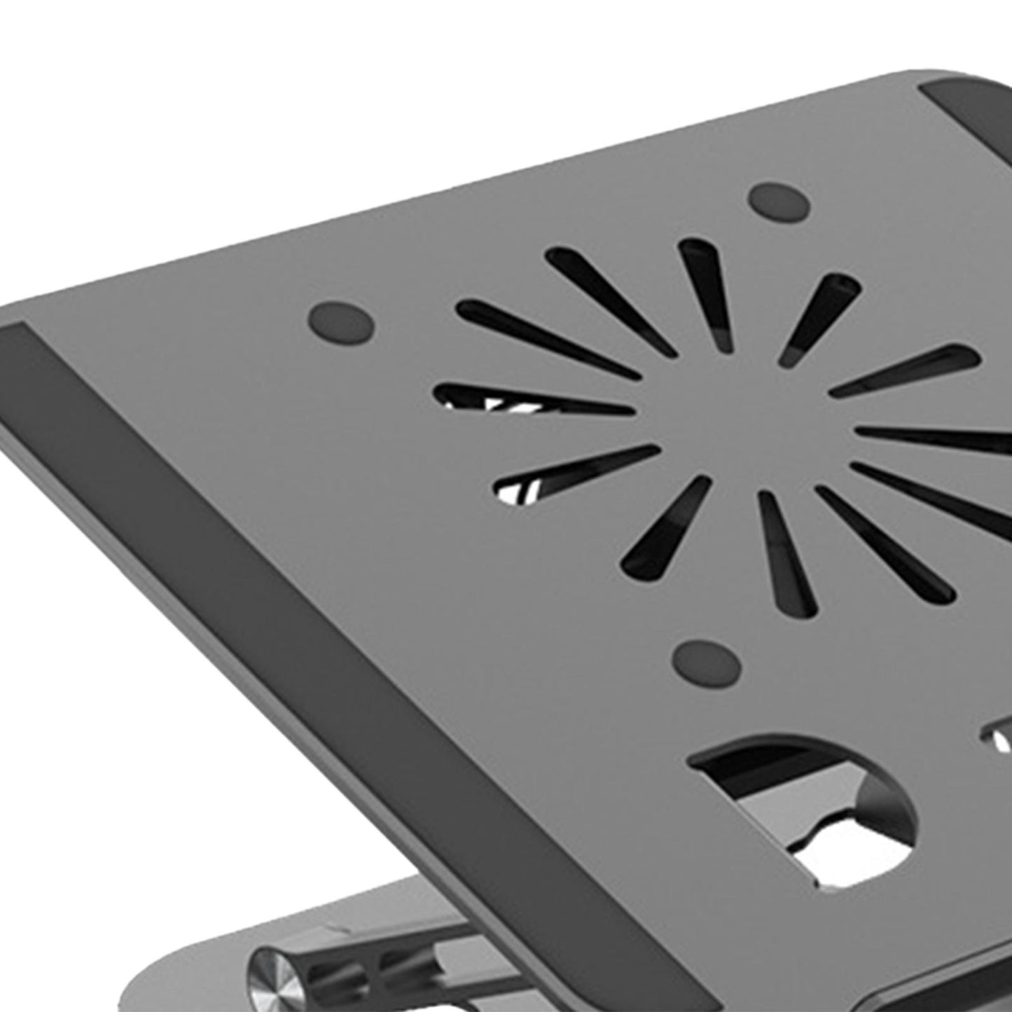 Laptop Stand with Cooling Fan Universal Aluminium Alloy Ergonomic for Home Gray