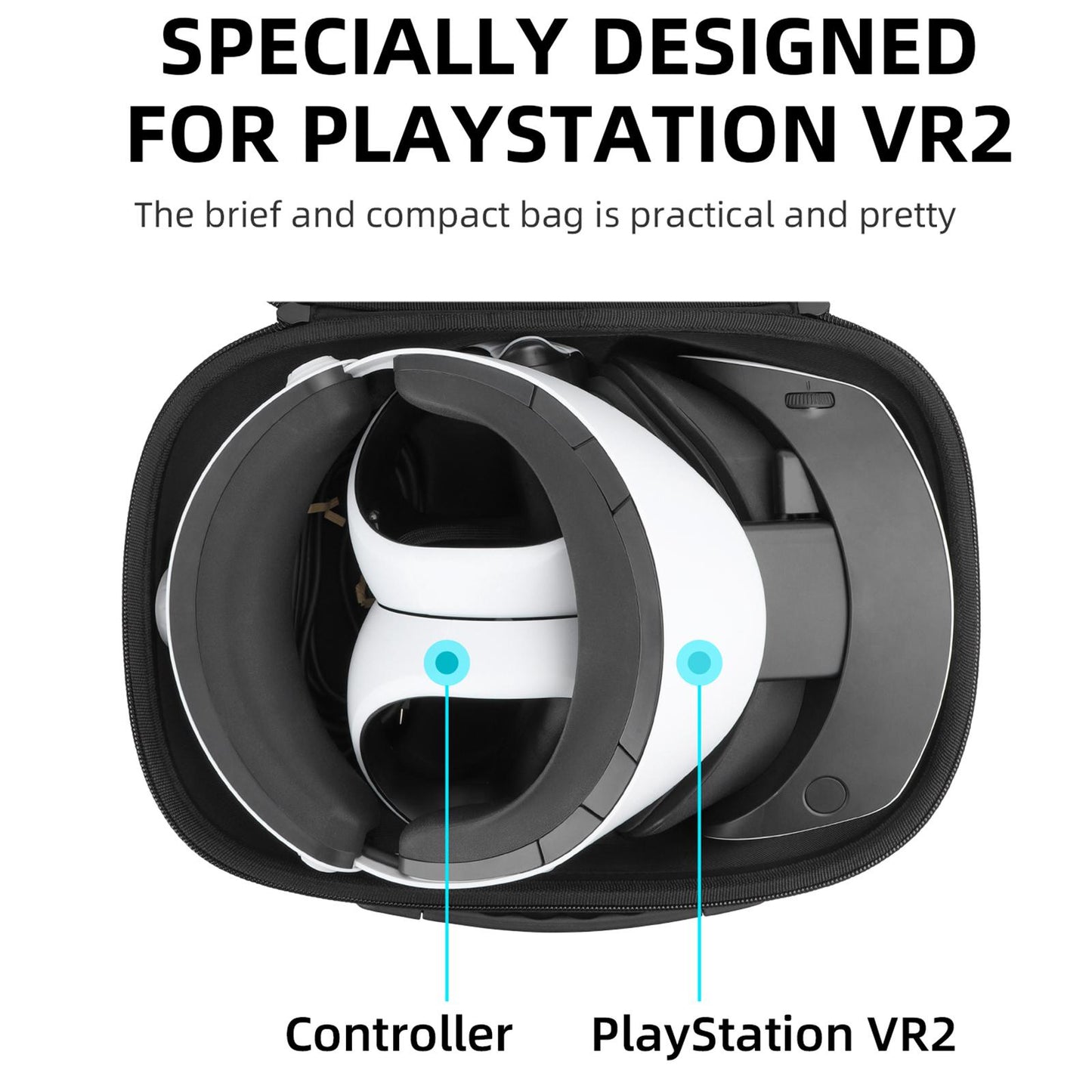 Portable Travel Storage Bag for VR2 Headset and Controllers Accessories