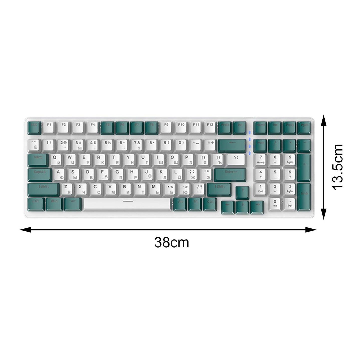 Russian Mechanical Keyboard Backlit 98% Allocation for PC Laptop Gamer Style C