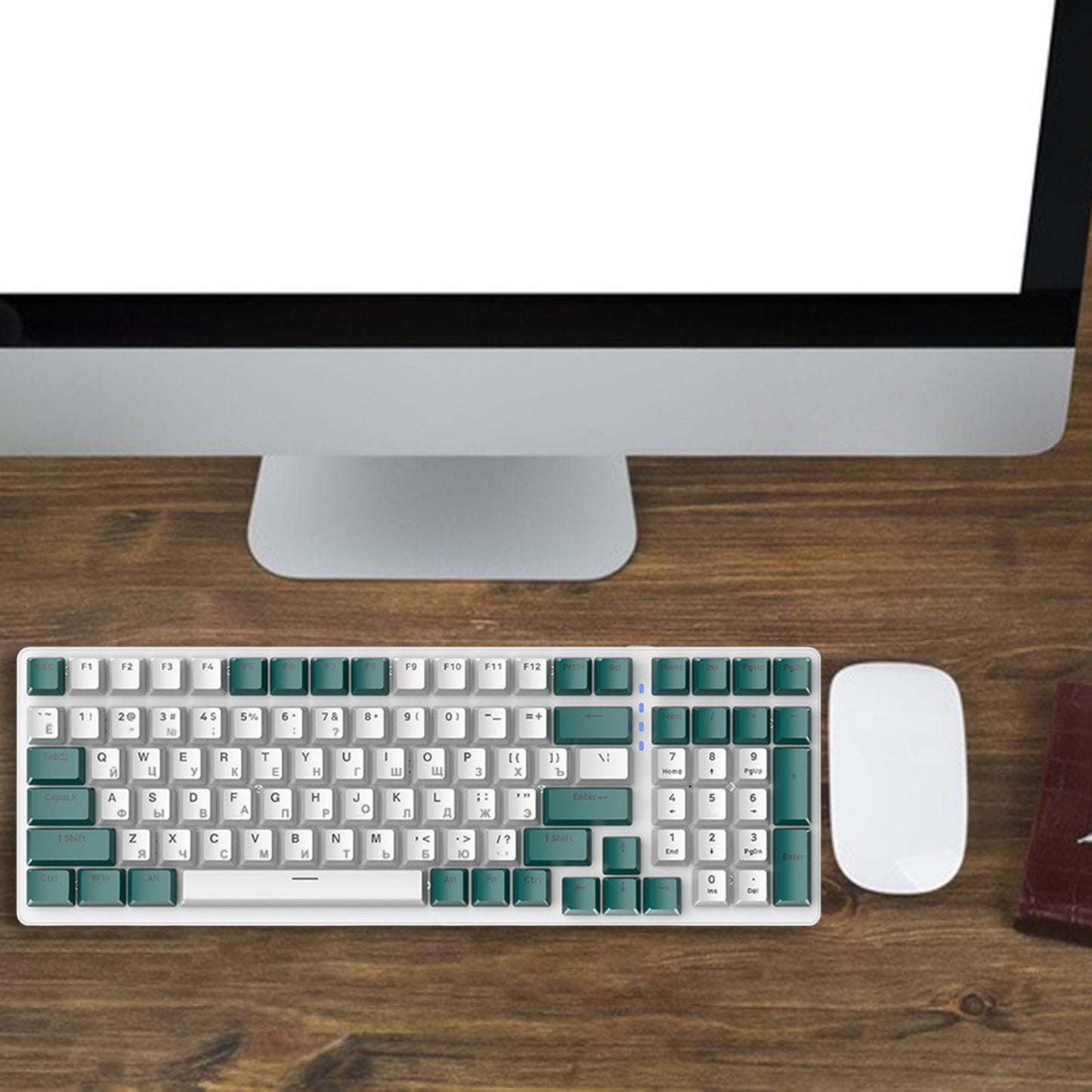 Russian Mechanical Keyboard Backlit 98% Allocation for PC Laptop Gamer Style D