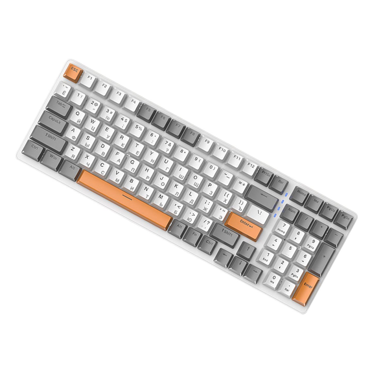 Russian Mechanical Keyboard Backlit 98% Allocation for PC Laptop Gamer Style E