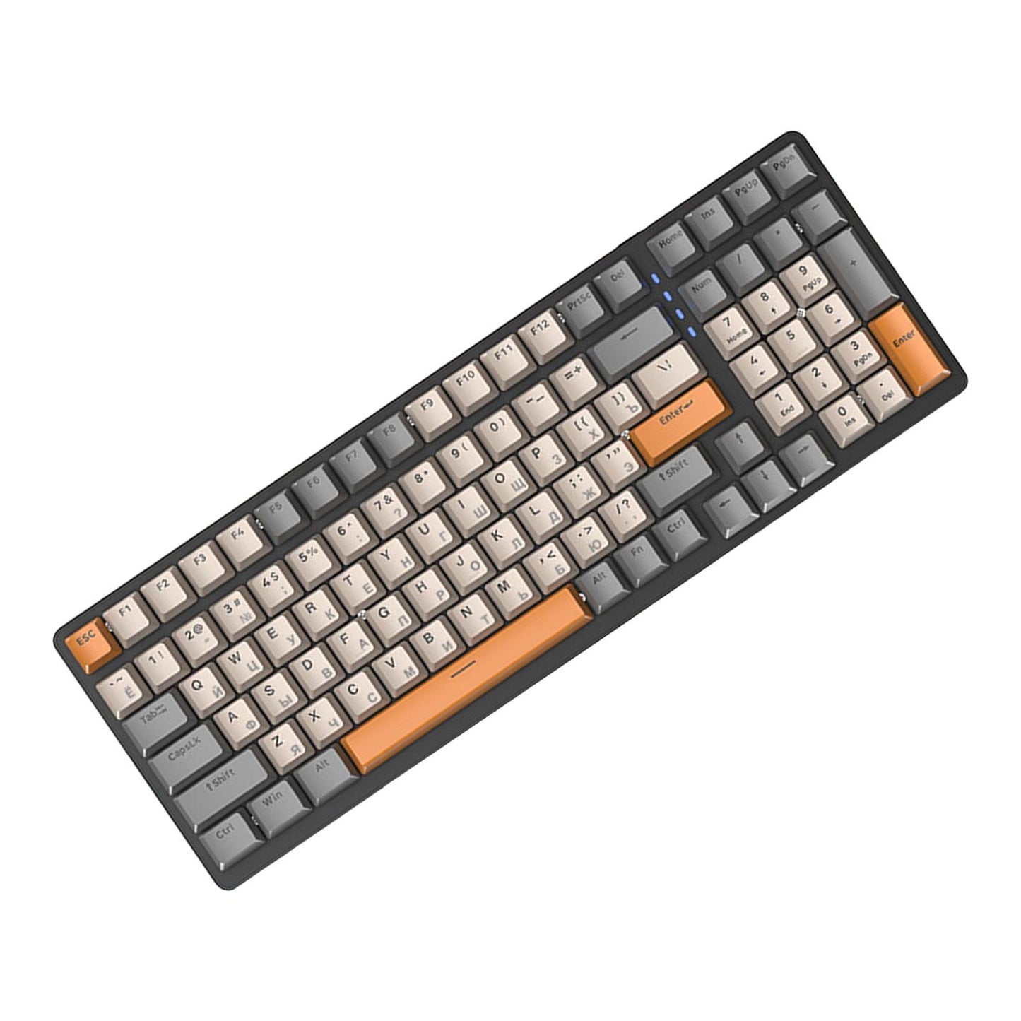 Russian Mechanical Keyboard Backlit 98% Allocation for PC Laptop Gamer Style F