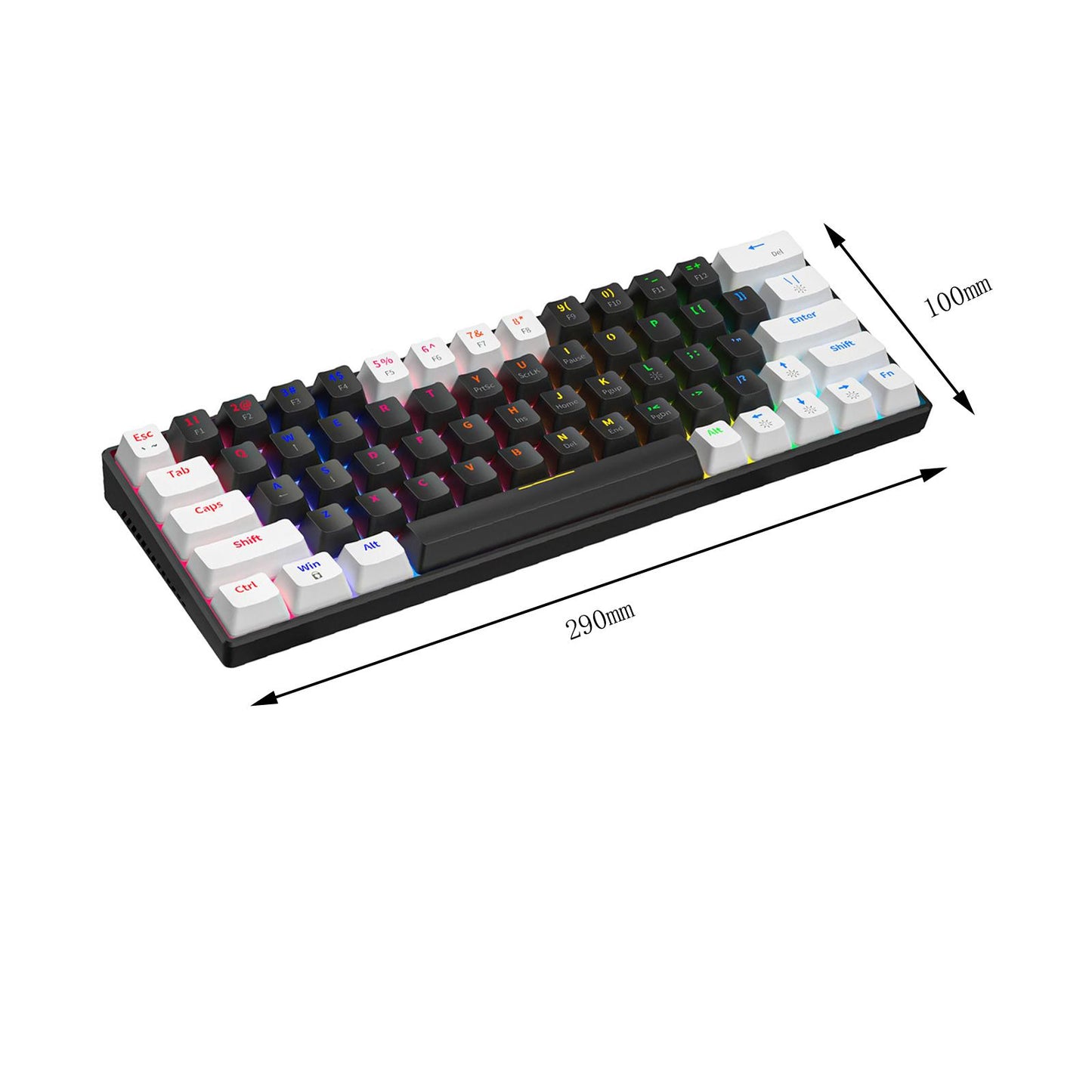 Mechanical Keyboard RGB Backlit Ergonomic Plug and Play for Desktop PC A