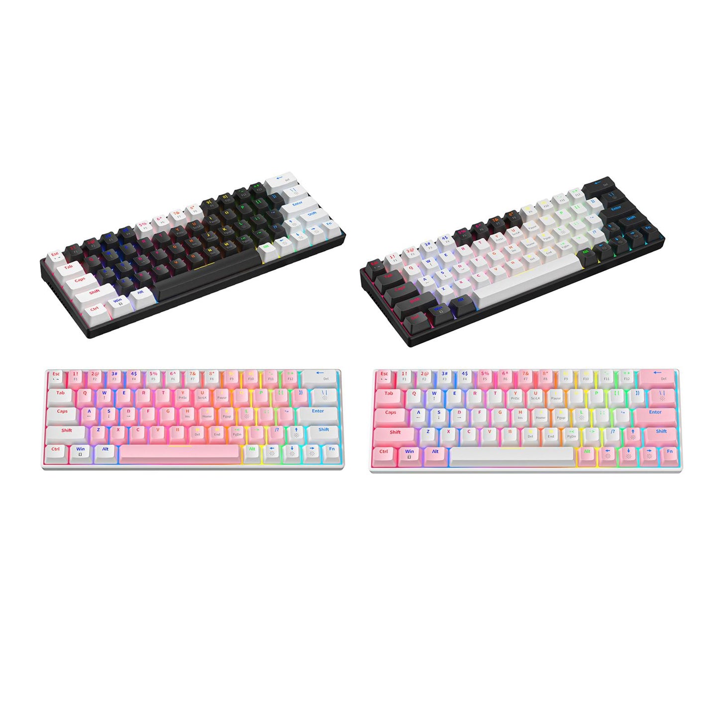 Mechanical Keyboard RGB Backlit Ergonomic Plug and Play for Desktop PC A