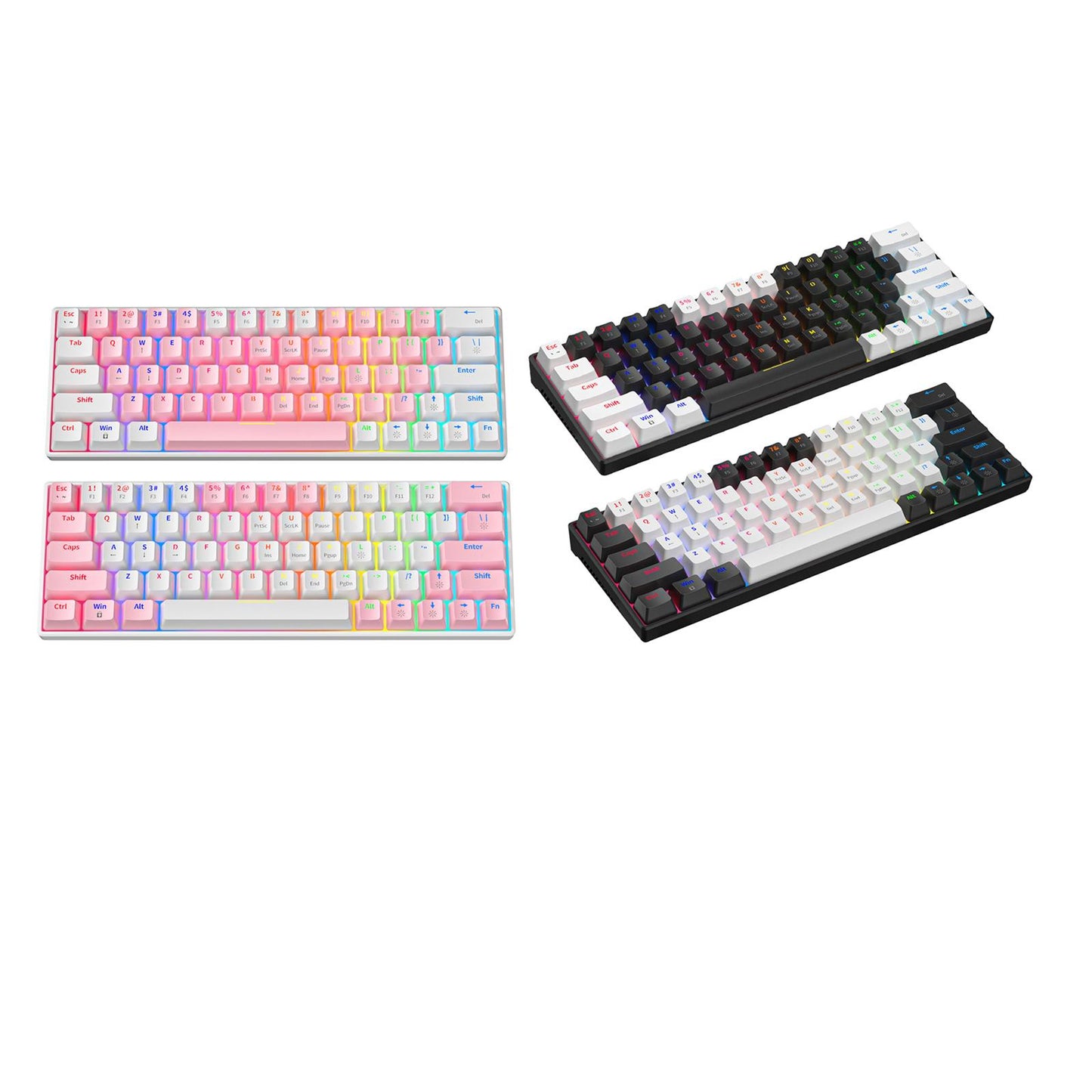 Mechanical Keyboard RGB Backlit Ergonomic Plug and Play for Desktop PC A