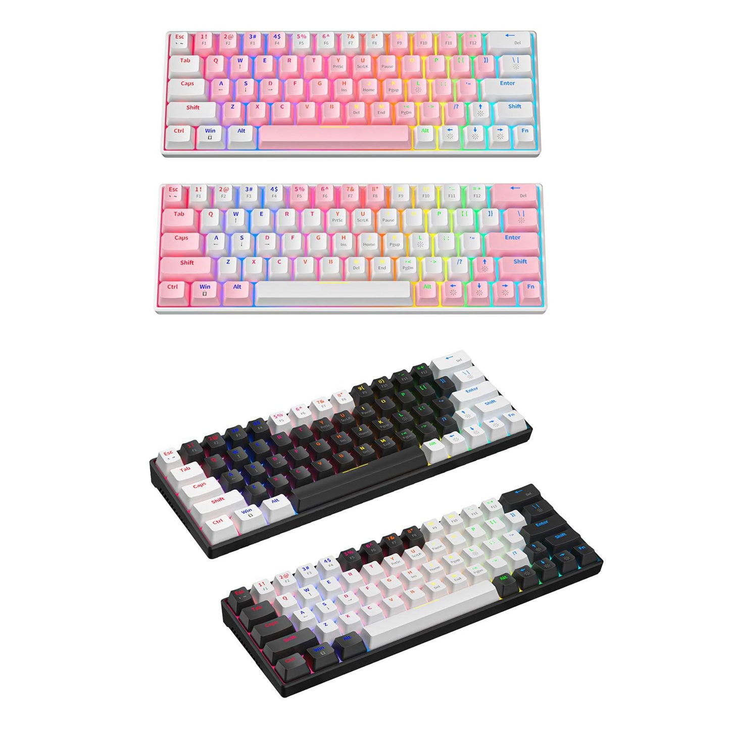 Mechanical Keyboard RGB Backlit Ergonomic Plug and Play for Desktop PC A