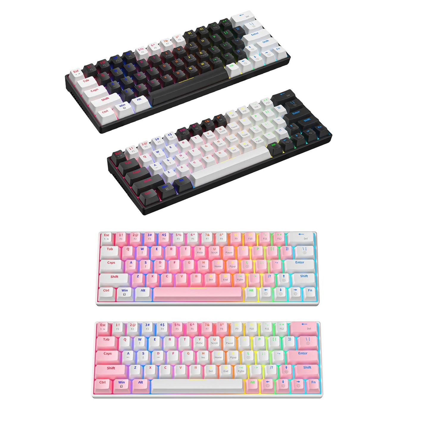 Mechanical Keyboard RGB Backlit Ergonomic Plug and Play for Desktop PC A
