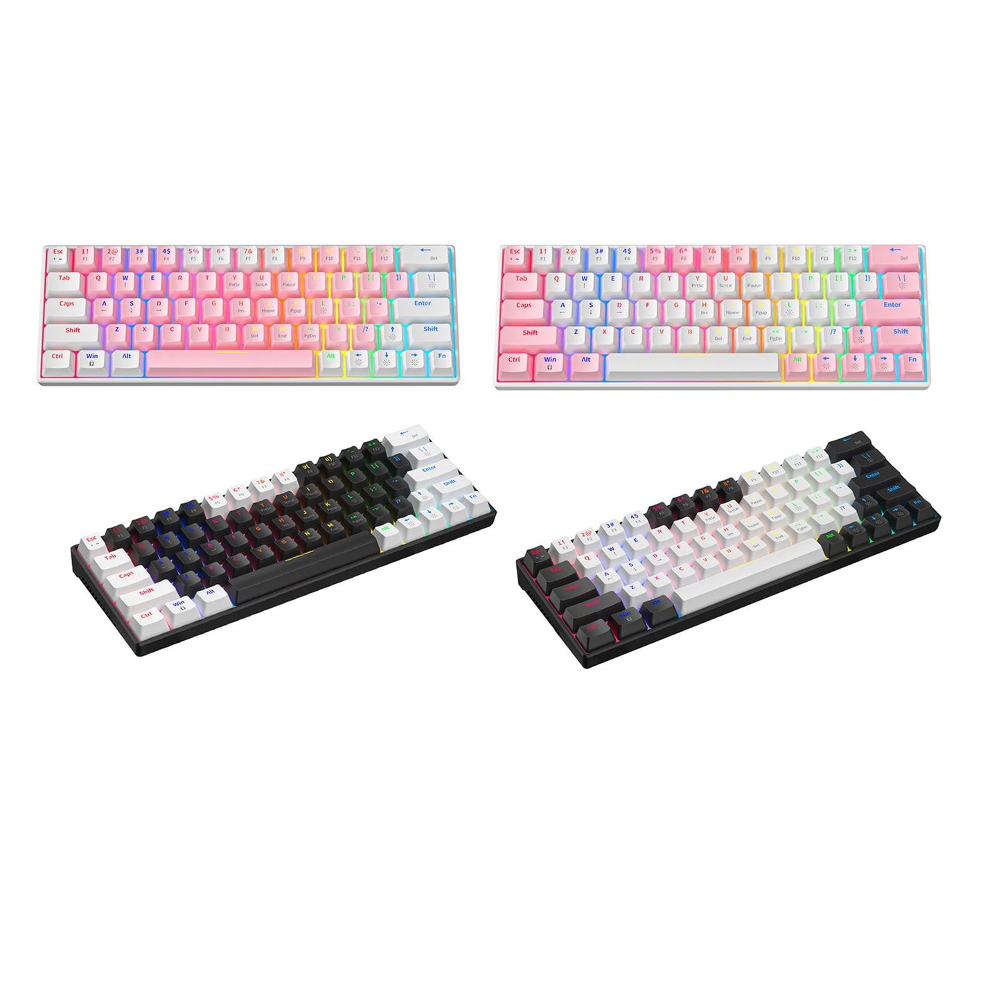Mechanical Keyboard RGB Backlit Ergonomic Plug and Play for Desktop PC A