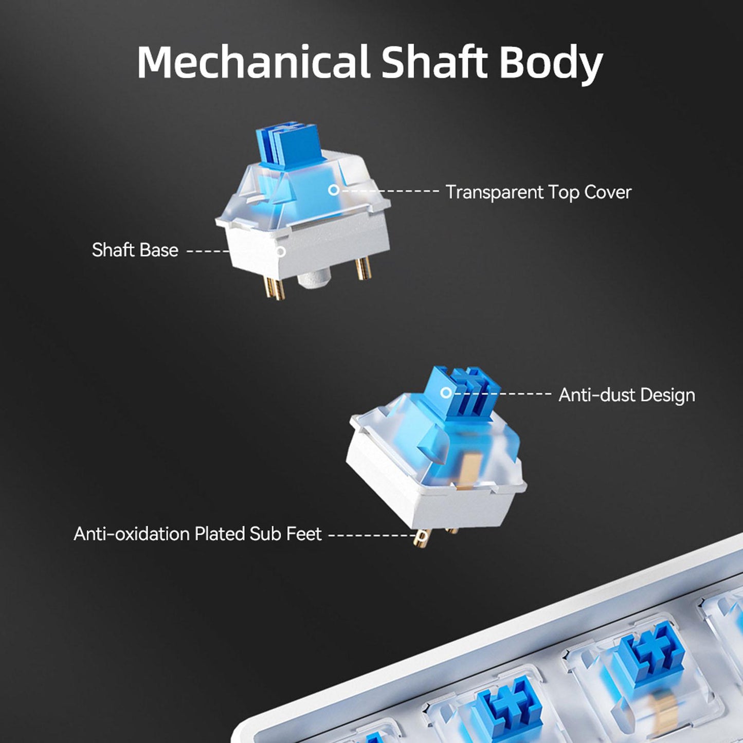 Mechanical Keyboard RGB Backlit Ergonomic Plug and Play for Desktop PC C