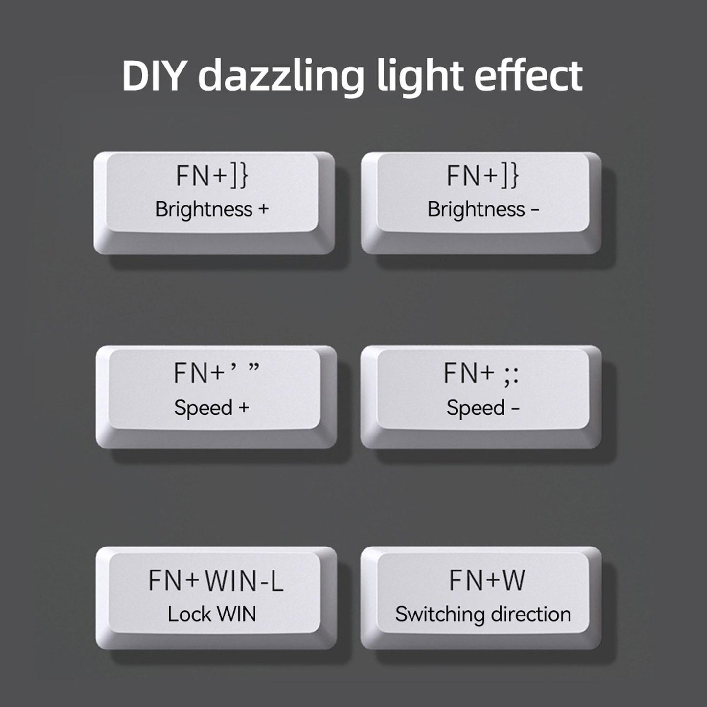 Mechanical Keyboard RGB Backlit Ergonomic Plug and Play for Desktop PC C