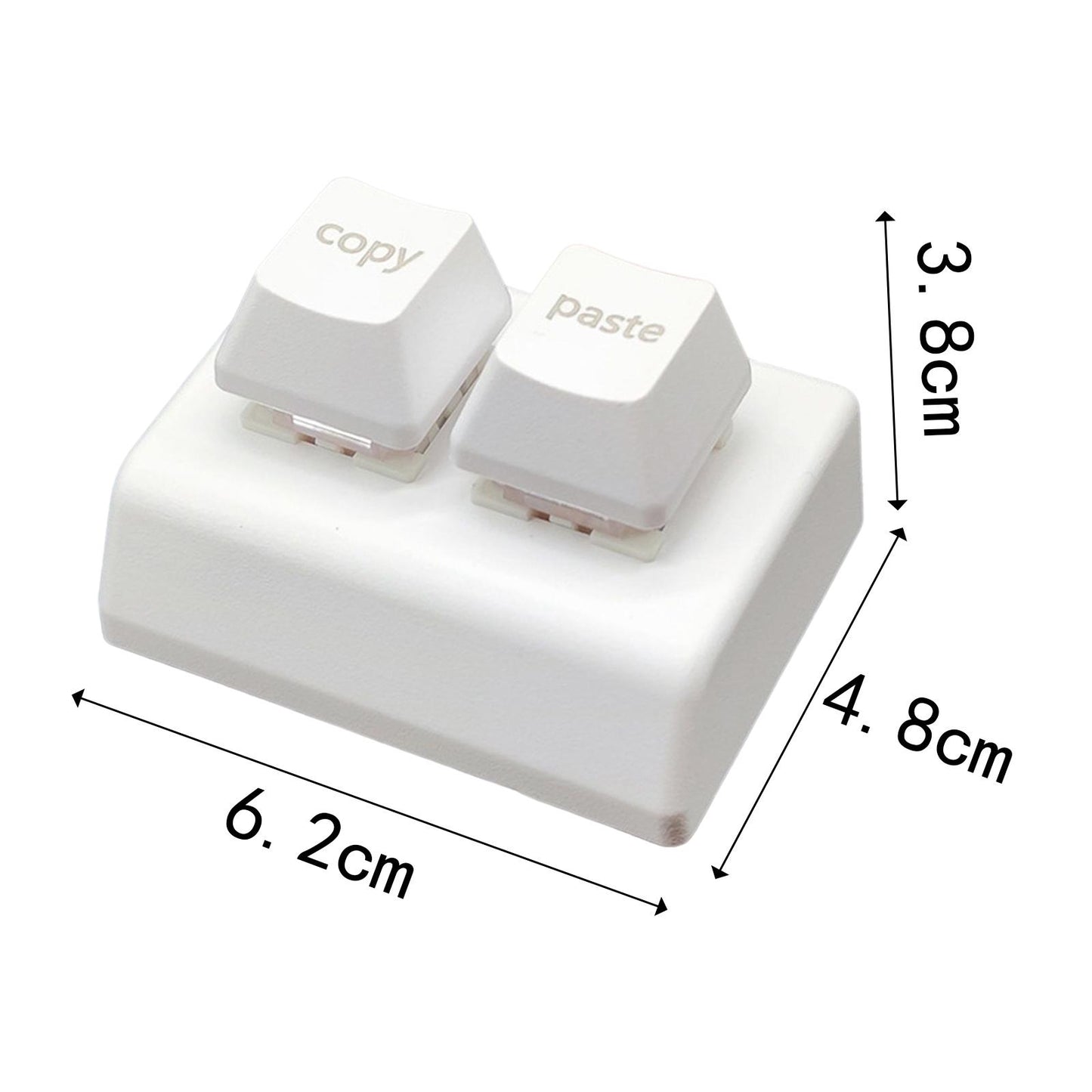 Copy and Paste 2 Key Keyboard Red Switches USB Mini 2 Key Keypad for Drawing White