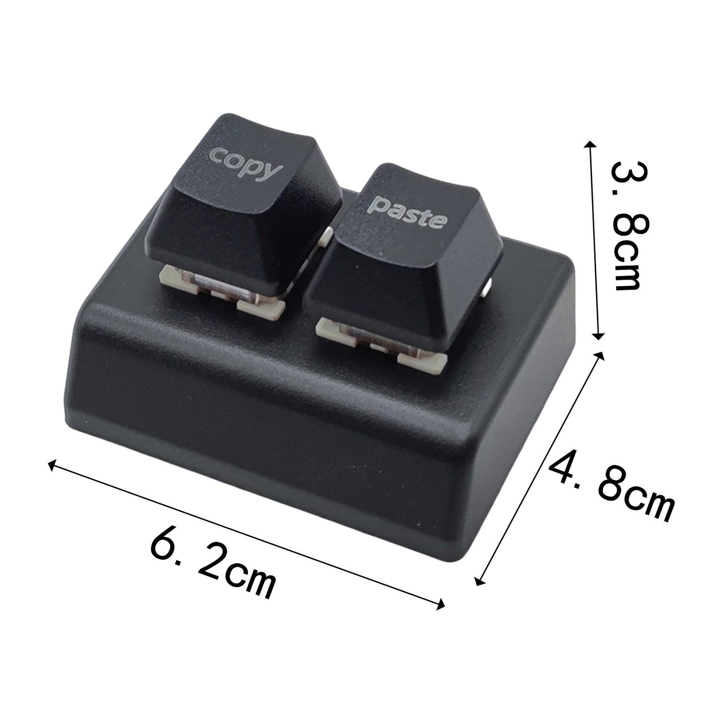 Copy and Paste 2 Key Keyboard Red Switches USB Mini 2 Key Keypad for Drawing Black
