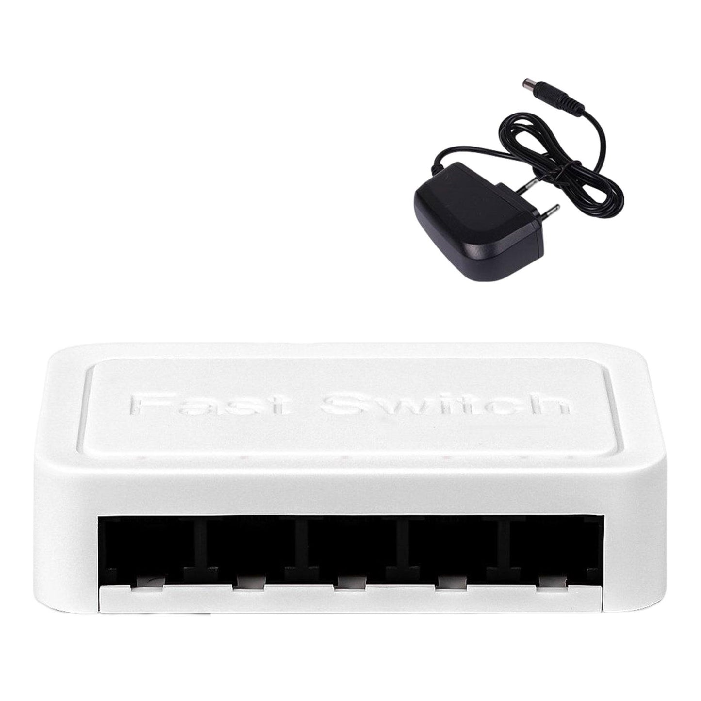 5 Port Gigabit Ethernet Fittings Switcher for Video Machine Home Office White