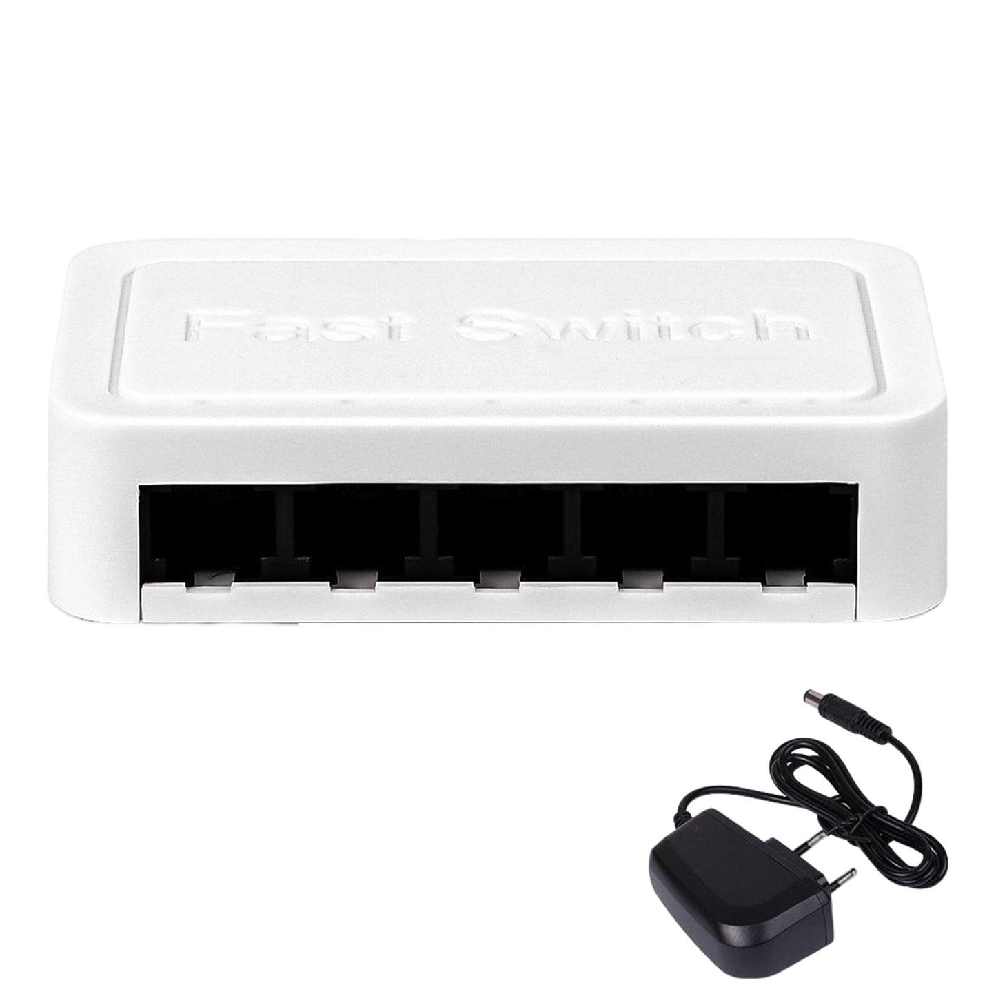 5 Port Gigabit Ethernet Fittings Switcher for Video Machine Home Office White