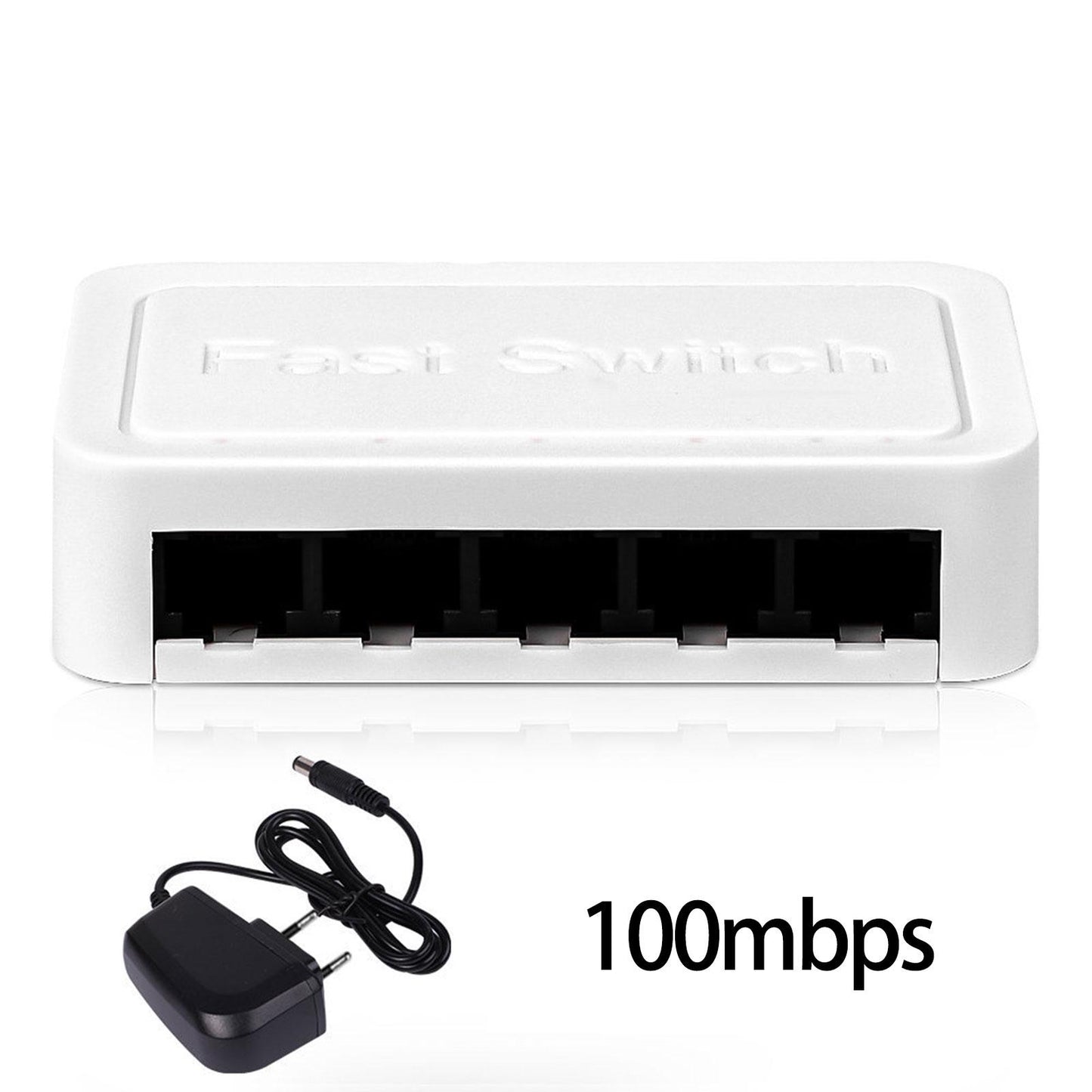 5 Port Gigabit Ethernet Fittings Switcher for Video Machine Home Office White
