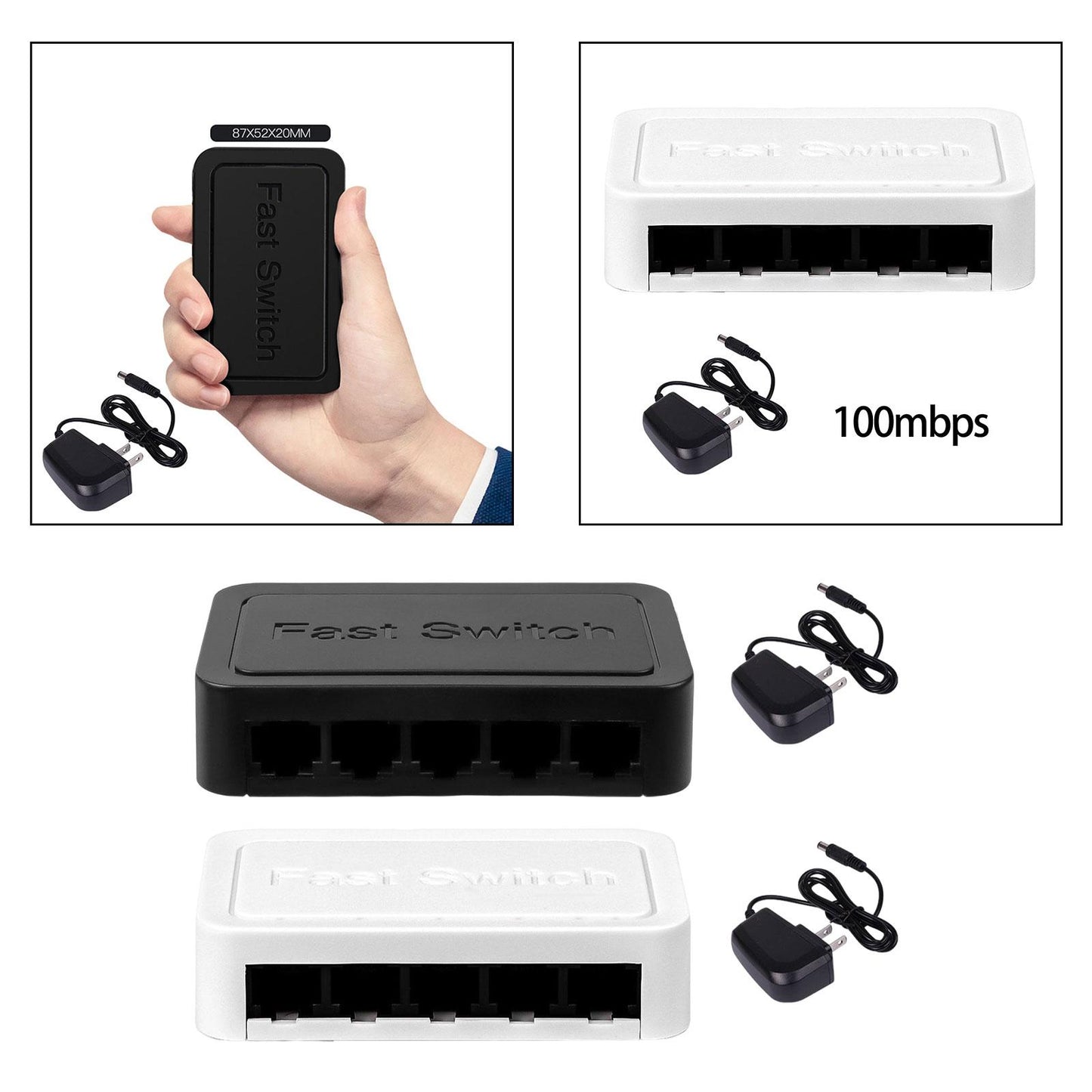 5 Port Gigabit Ethernet Attachments Mini Network Switch for Dormitory Office White