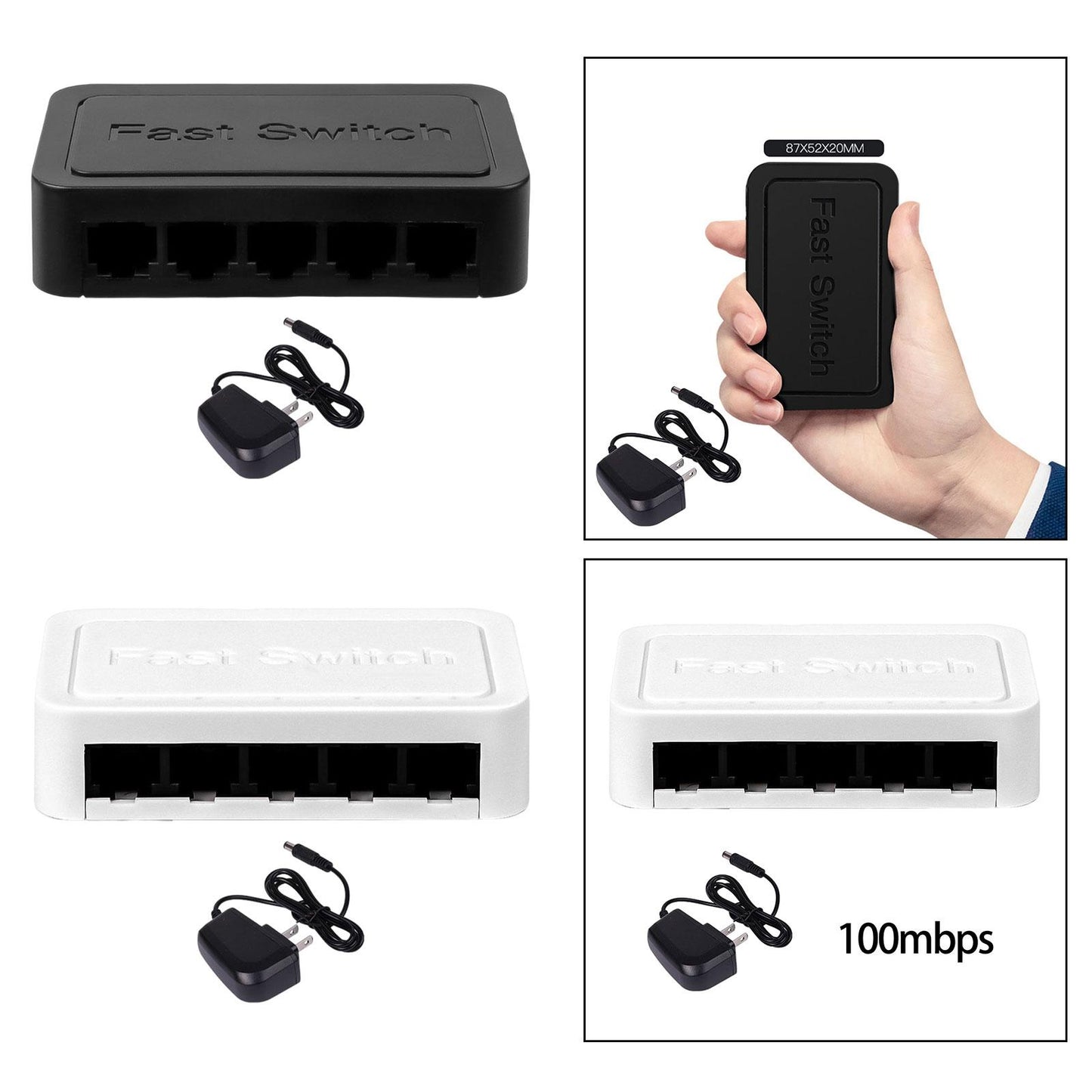 5 Port Gigabit Ethernet Attachments Mini Network Switch for Dormitory Office White
