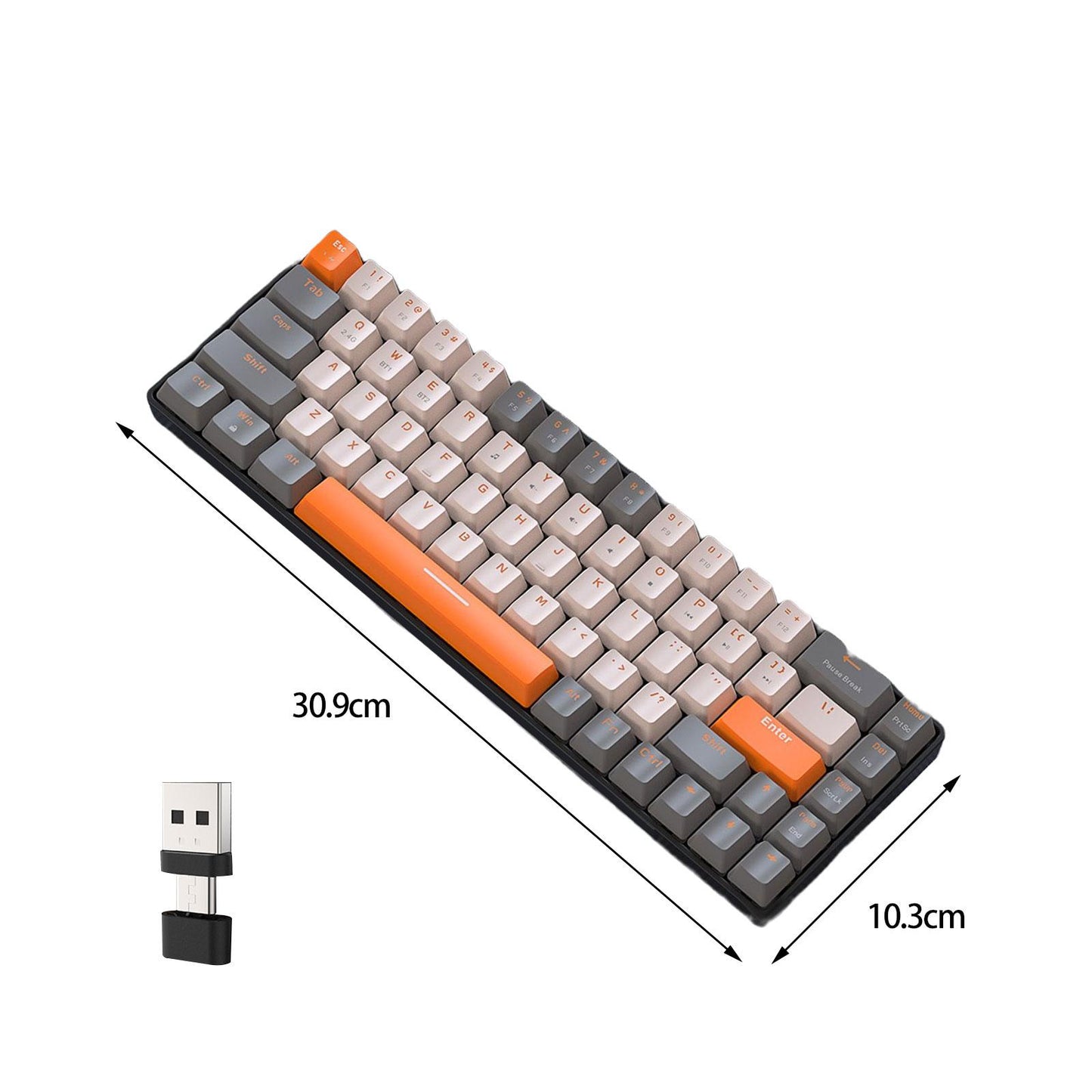 Mechanical Keyboard 2 Connection Methods PBT Key Caps Keypad for Laptop Style A