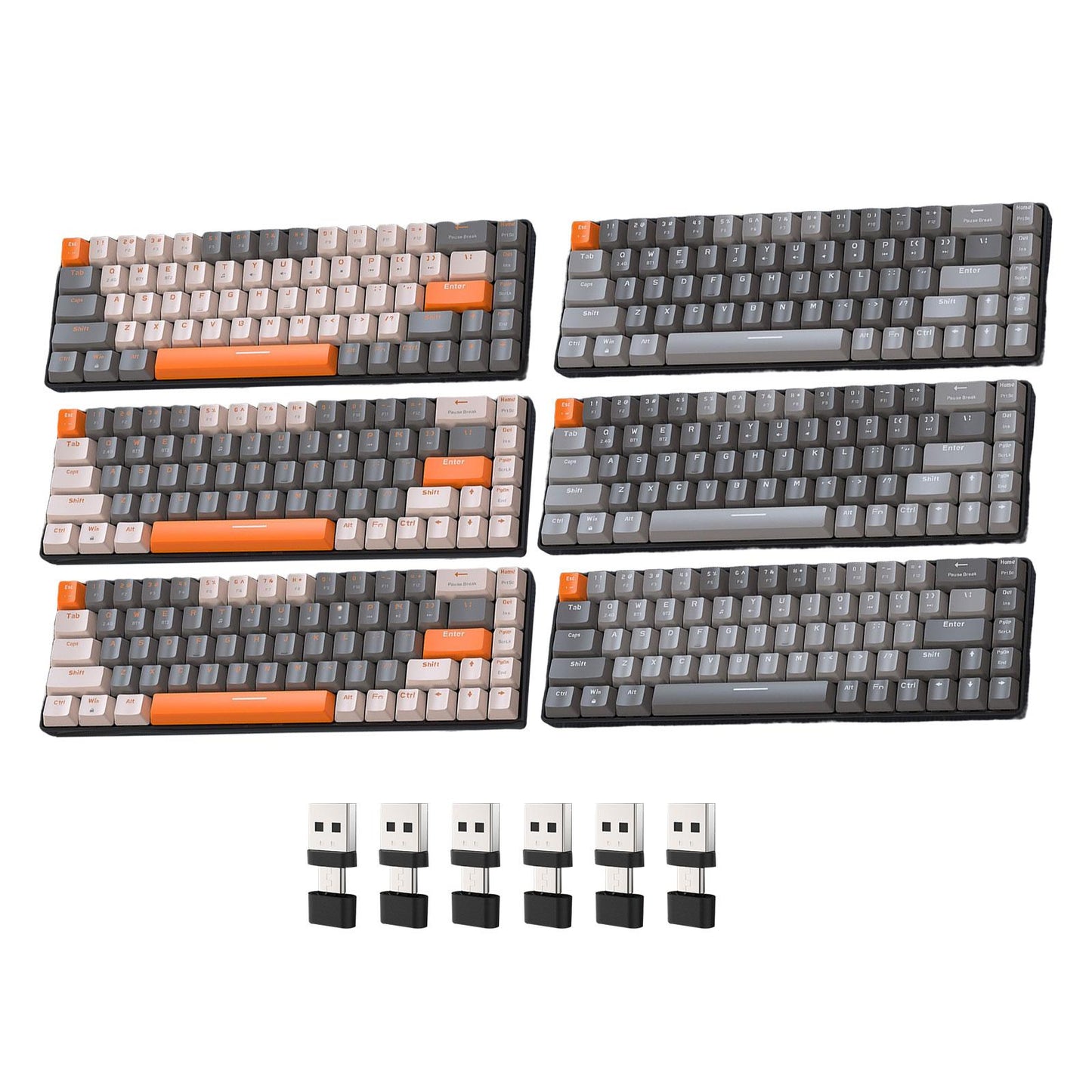 Mechanical Keyboard 2 Connection Methods PBT Key Caps Keypad for Laptop Style A