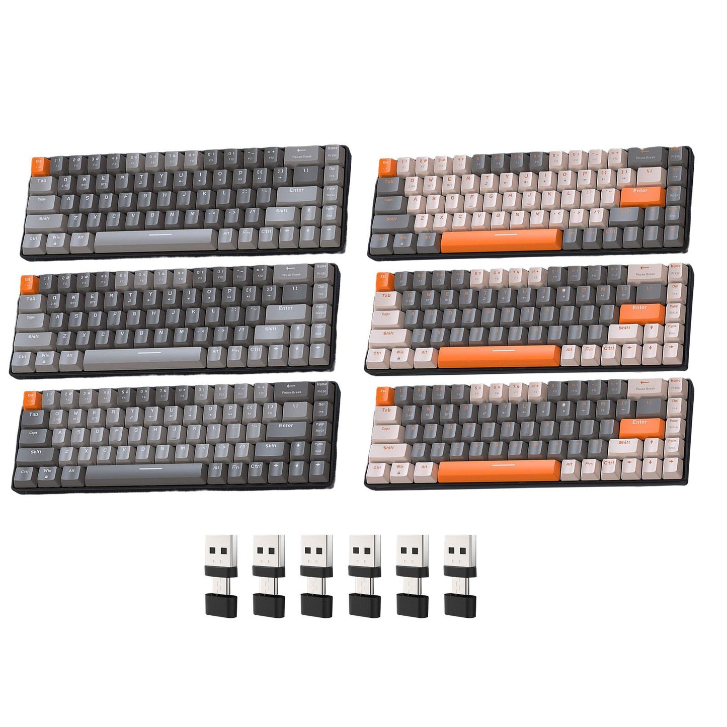 Mechanical Keyboard 2 Connection Methods PBT Key Caps Keypad for Laptop Style A