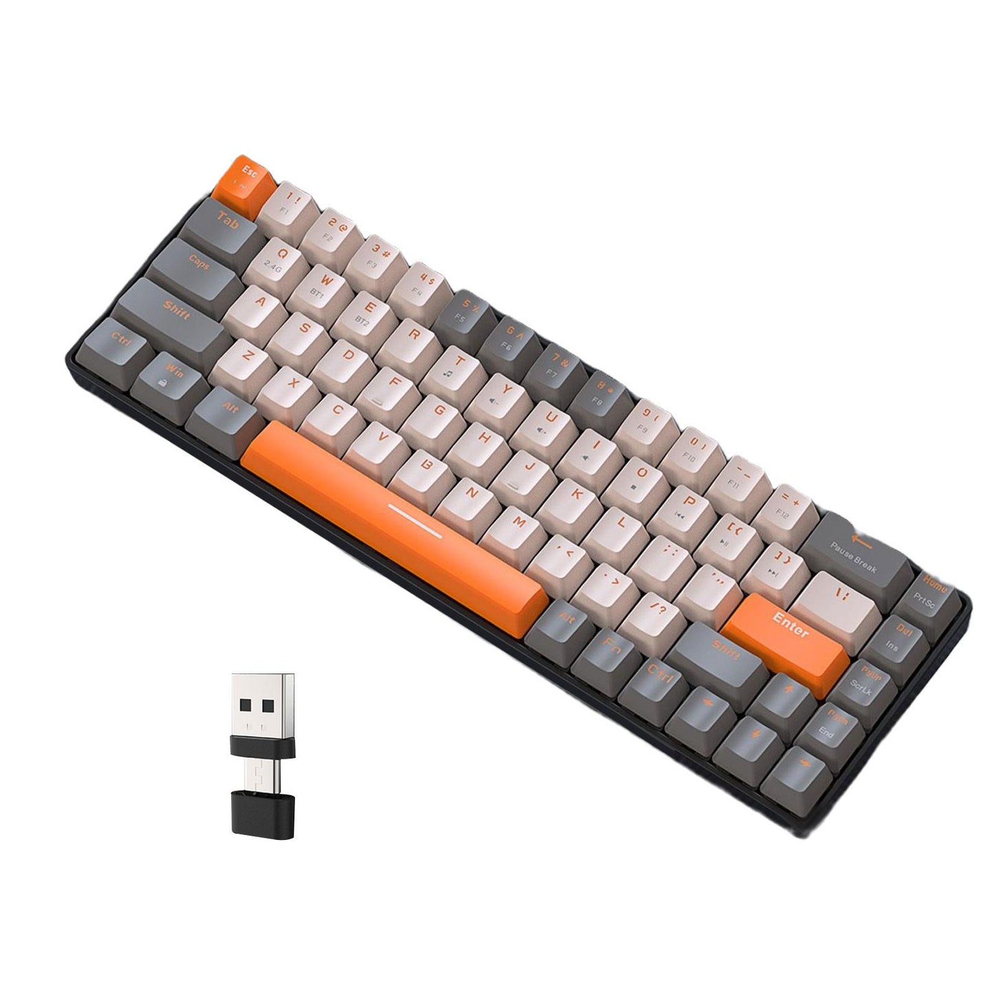 Mechanical Keyboard 2 Connection Methods PBT Key Caps Keypad for Laptop Style A