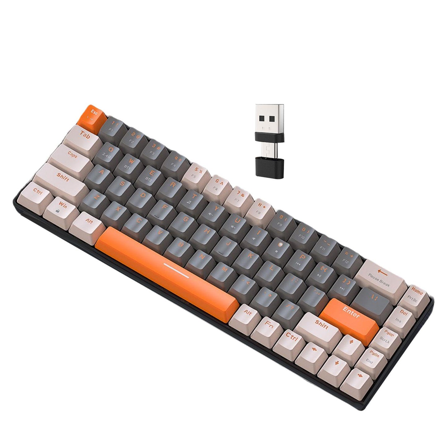 Mechanical Keyboard 2 Connection Methods PBT Key Caps Keypad for Laptop Style B