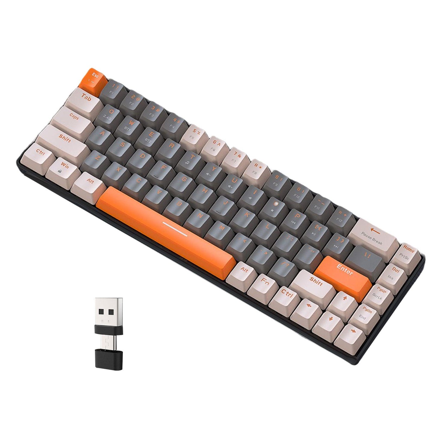 Mechanical Keyboard 2 Connection Methods PBT Key Caps Keypad for Laptop Style B