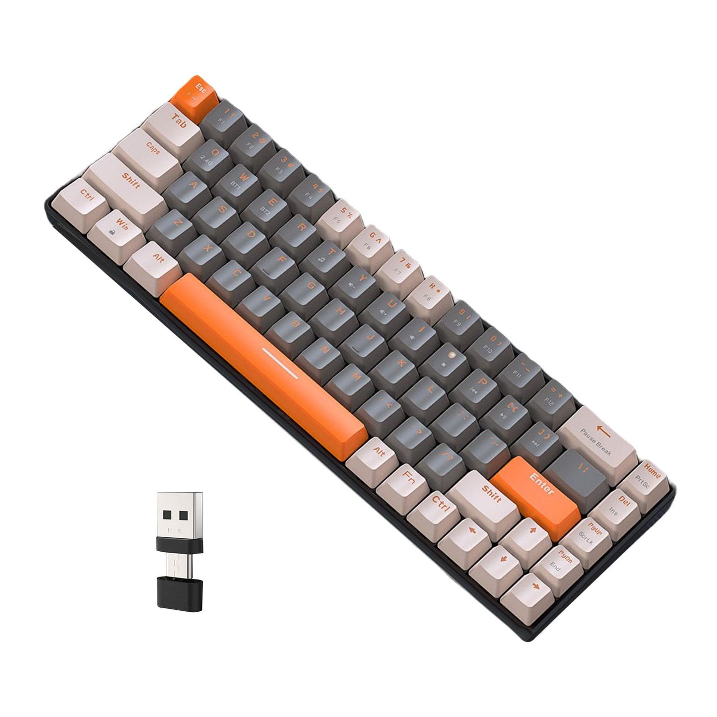 Mechanical Keyboard 2 Connection Methods PBT Key Caps Keypad for Laptop Style C