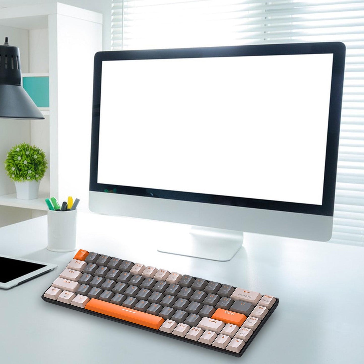 Mechanical Keyboard 2 Connection Methods PBT Key Caps Keypad for Laptop Style C