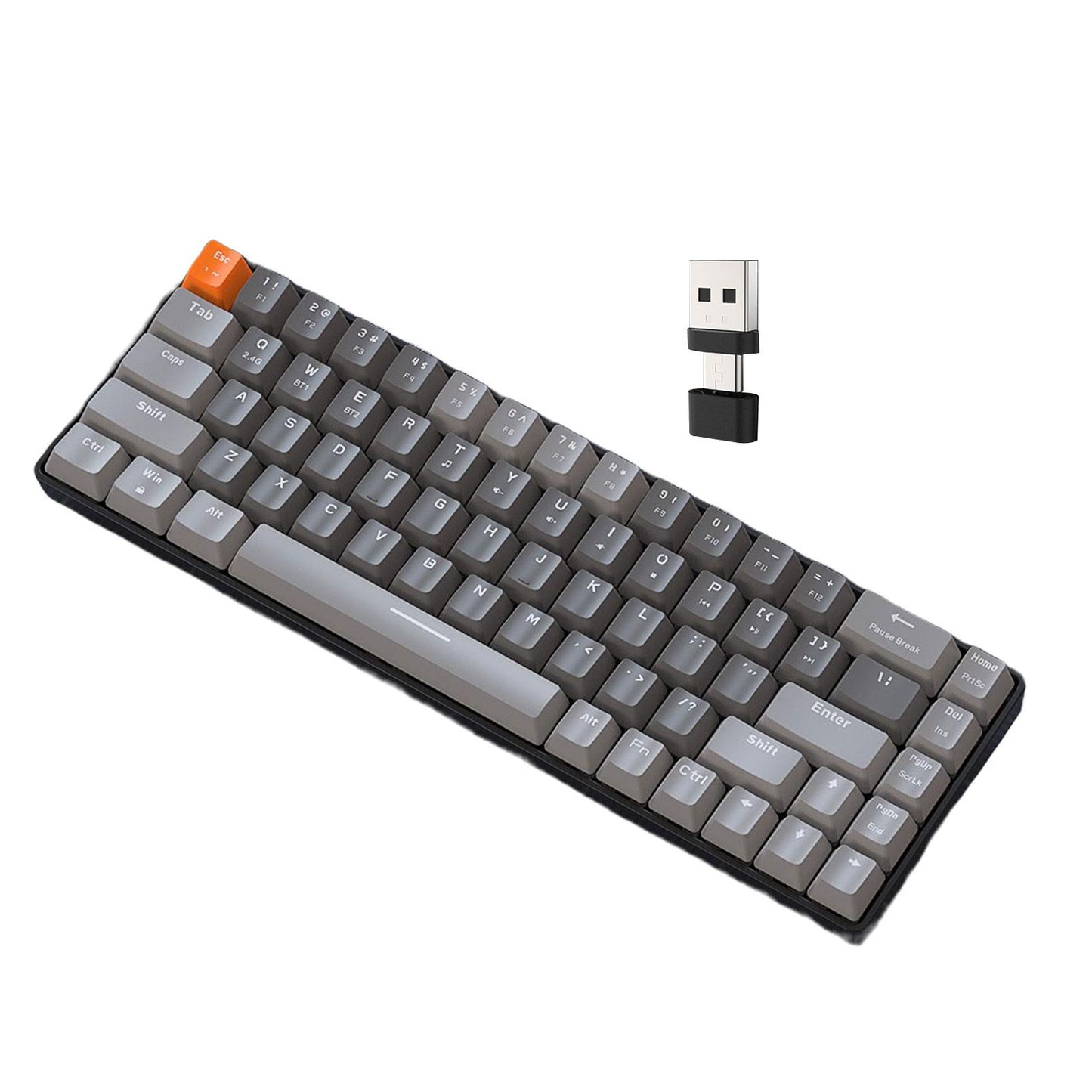 Mechanical Keyboard 2 Connection Methods PBT Key Caps Keypad for Laptop Style E