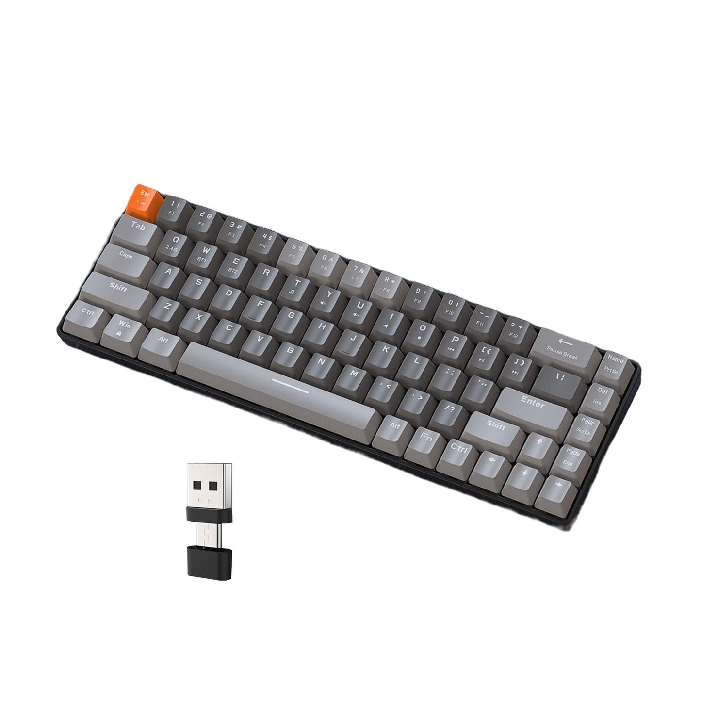 Mechanical Keyboard 2 Connection Methods PBT Key Caps Keypad for Laptop Style E