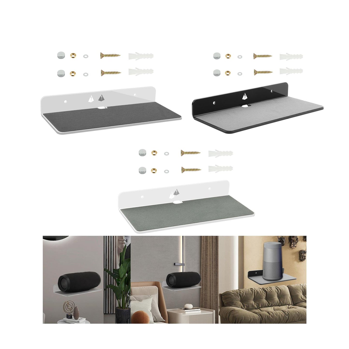 Speaker Stand Hanger wall Mount for Sound Bars Speakers White