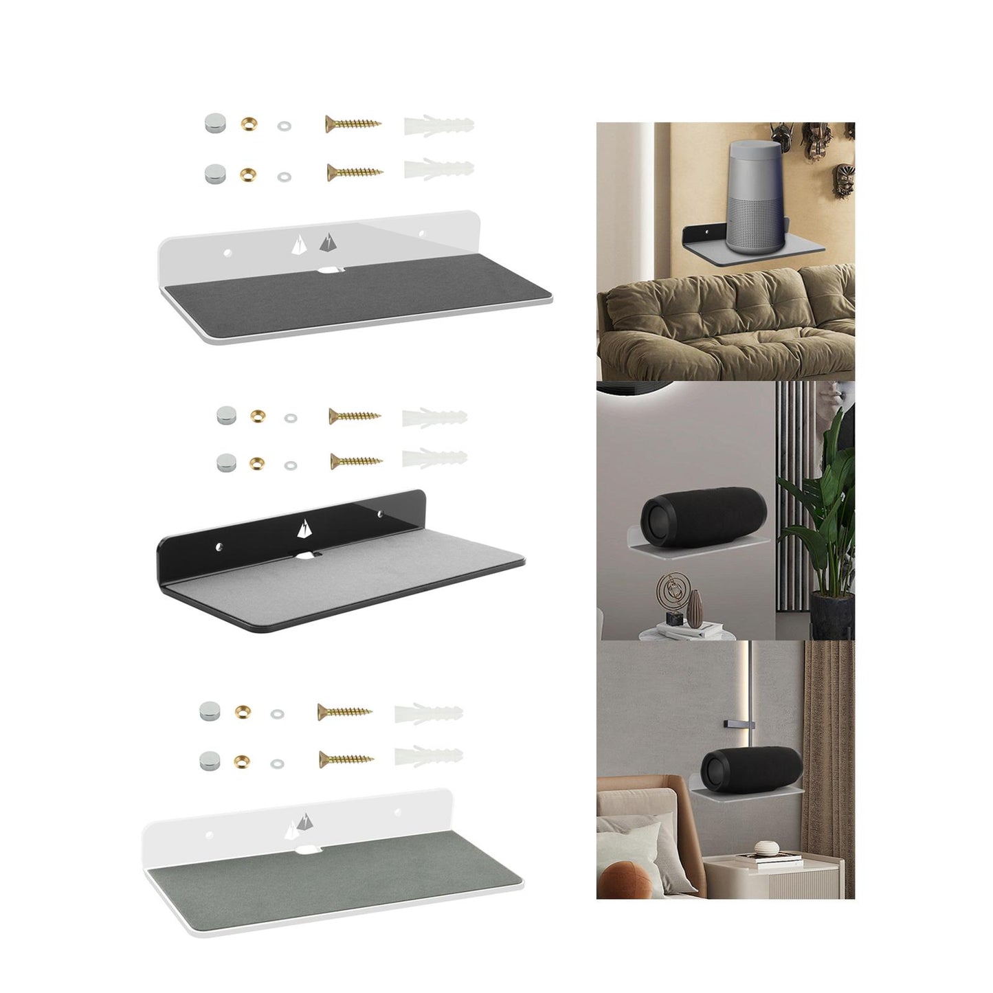 Speaker Stand Hanger wall Mount for Sound Bars Speakers White