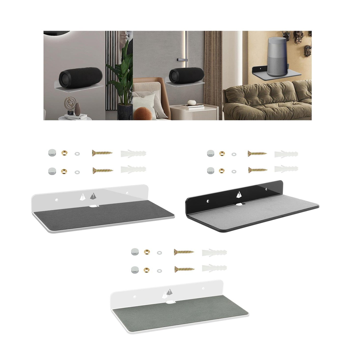 Speaker Stand Hanger wall Mount for Sound Bars Speakers White