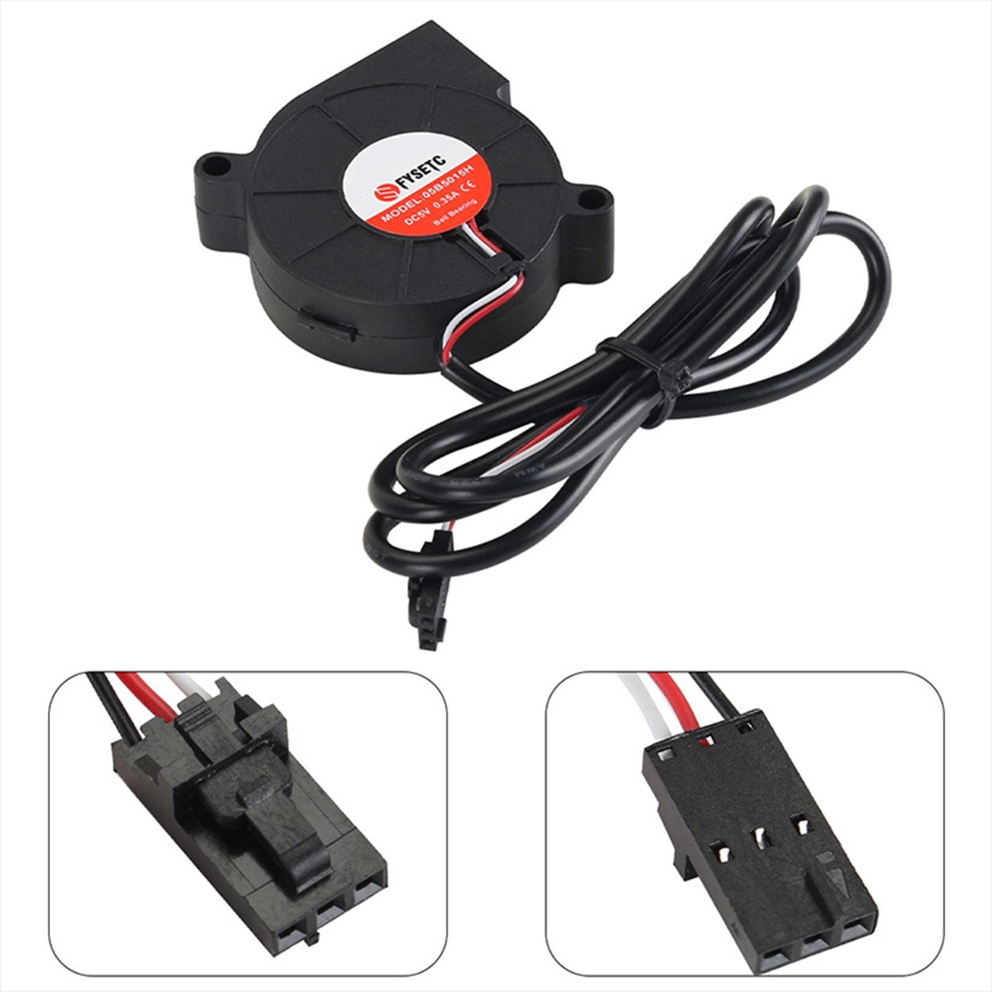 Turbo Cooler Fan Replacement Dual Ball Bearing DC Fan for MK3S 5015 5V Black