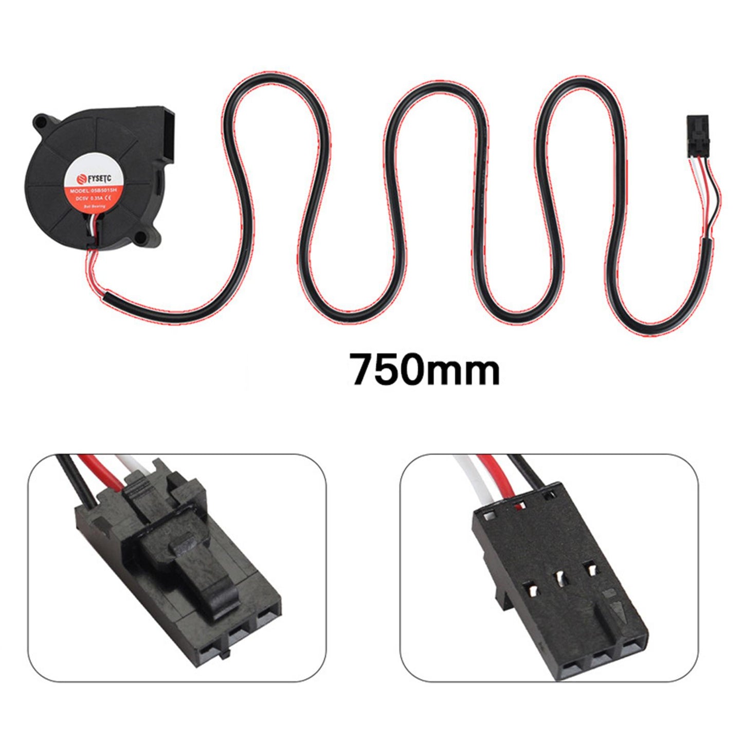 Turbo Cooler Fan Replacement Dual Ball Bearing DC Fan for MK3S 5015 5V Black