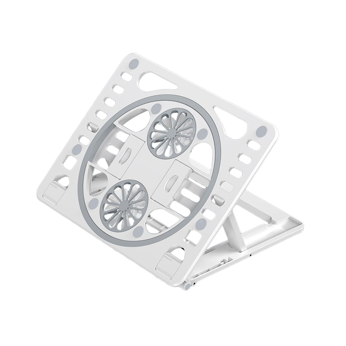 Laptop Cooling Pad Foldable Multi Angle Ergonomic Laptop Riser for Desk Home White