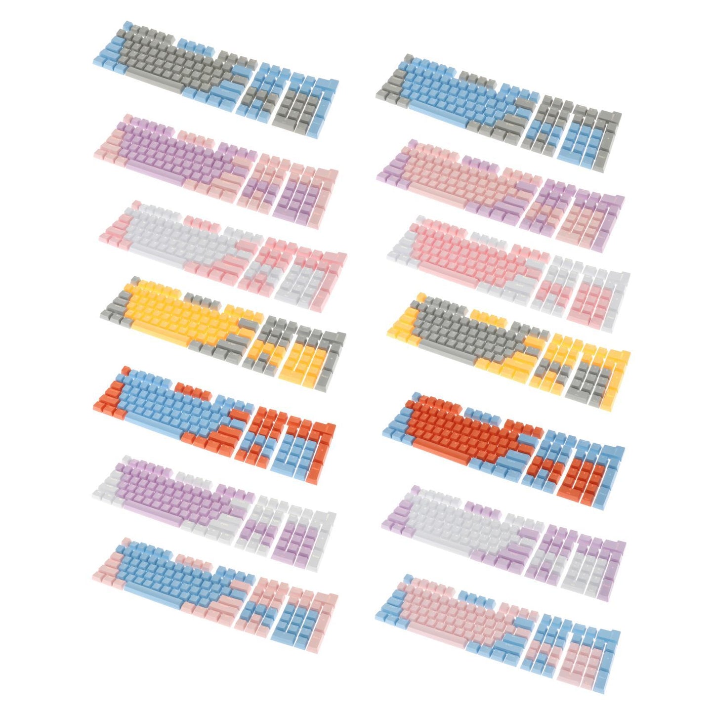 Keycaps Set Backlit Two Color Key Caps for Mechanical Keyboards 980K 87 Keys Dark Gray,Yellow