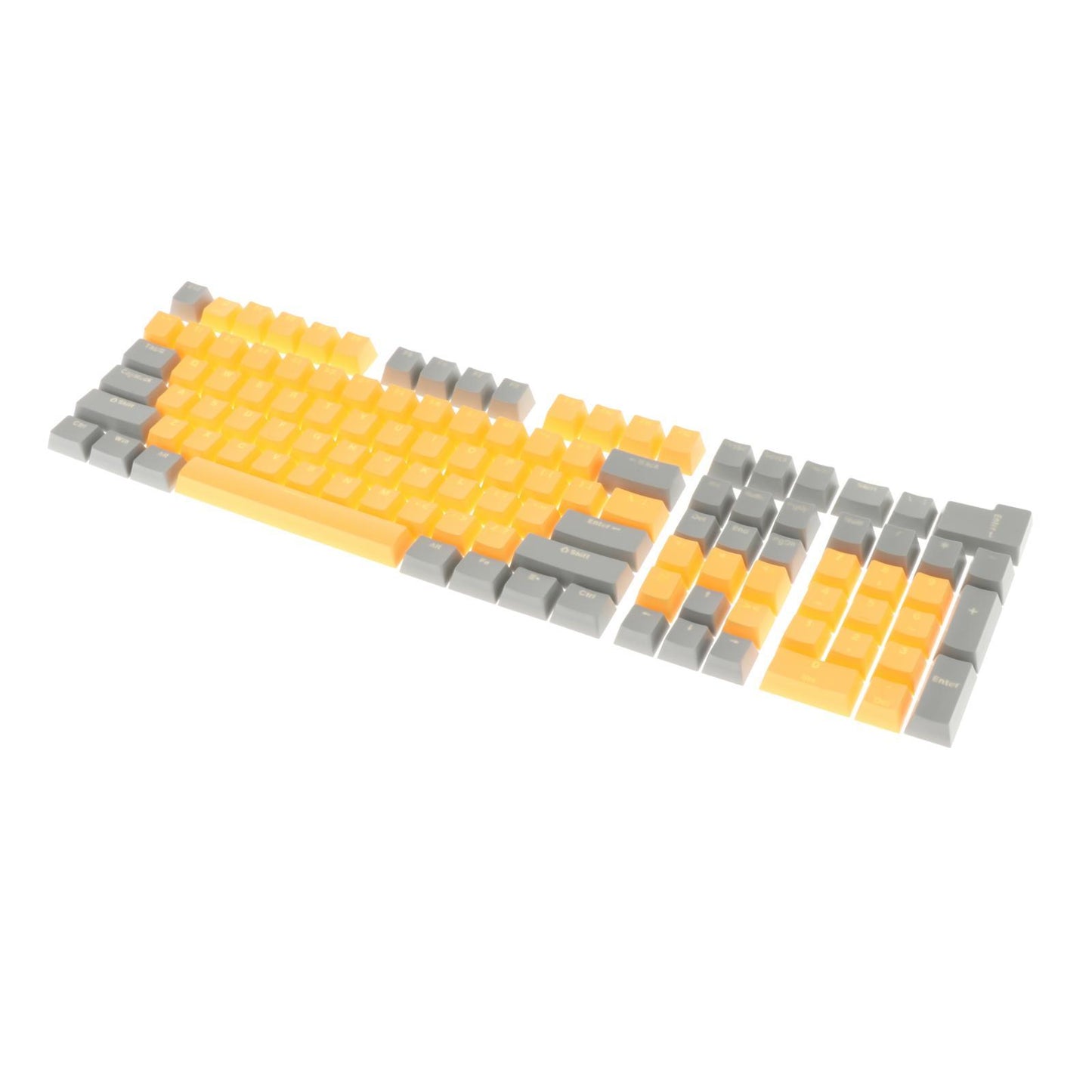 Keycaps Set Backlit Two Color Key Caps for Mechanical Keyboards 980K 87 Keys Dark Gray,Yellow