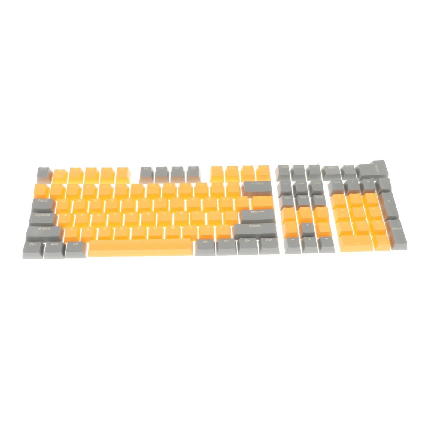 Keycaps Set Backlit Two Color Key Caps for Mechanical Keyboards 980K 87 Keys Dark Gray,Yellow