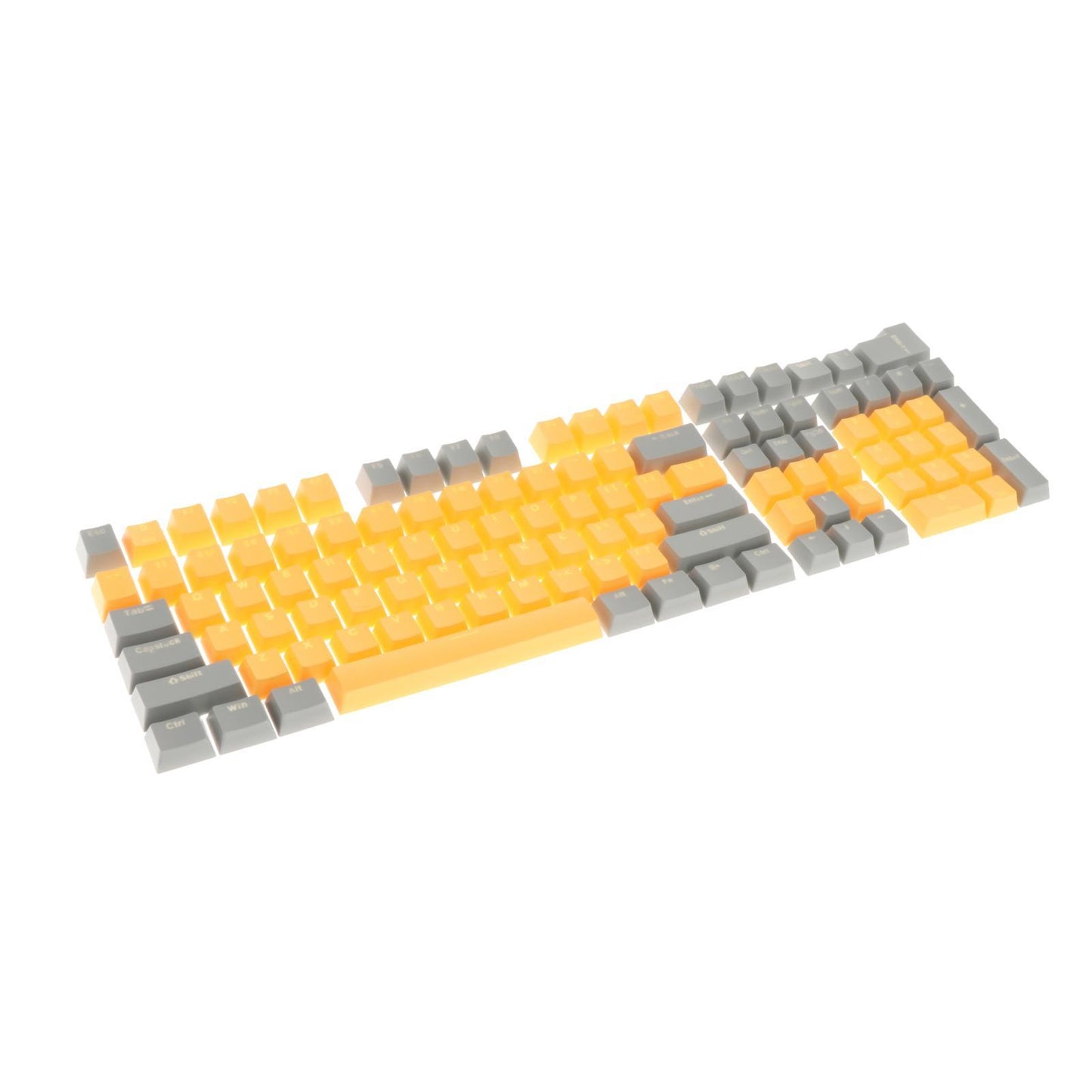 Keycaps Set Backlit Two Color Key Caps for Mechanical Keyboards 980K 87 Keys Dark Gray,Yellow