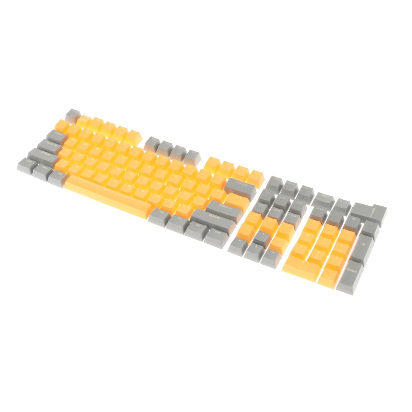 Keycaps Set Backlit Two Color Key Caps for Mechanical Keyboards 980K 87 Keys Dark Gray,Yellow